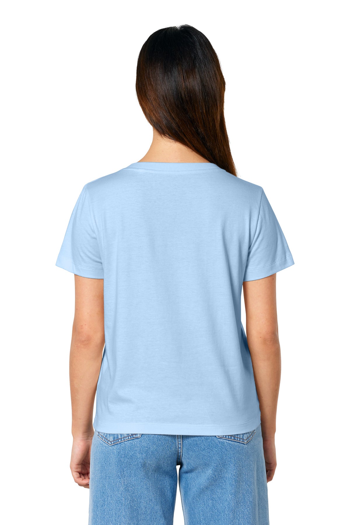 Custom Embroidered Stanley/Stella Women's Stella Isla V-Neck Tee SXW032,Blue Soul