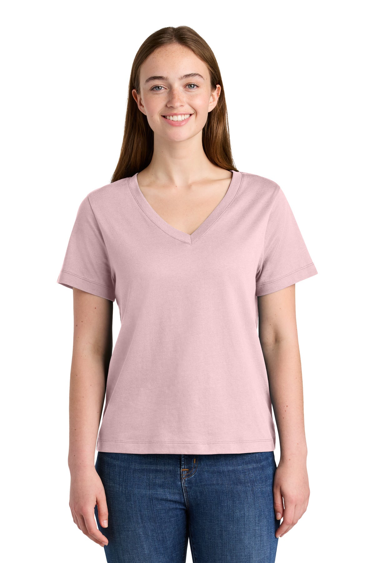 Custom Embroidered Stanley/Stella T-Shirts  in Cotton Pink