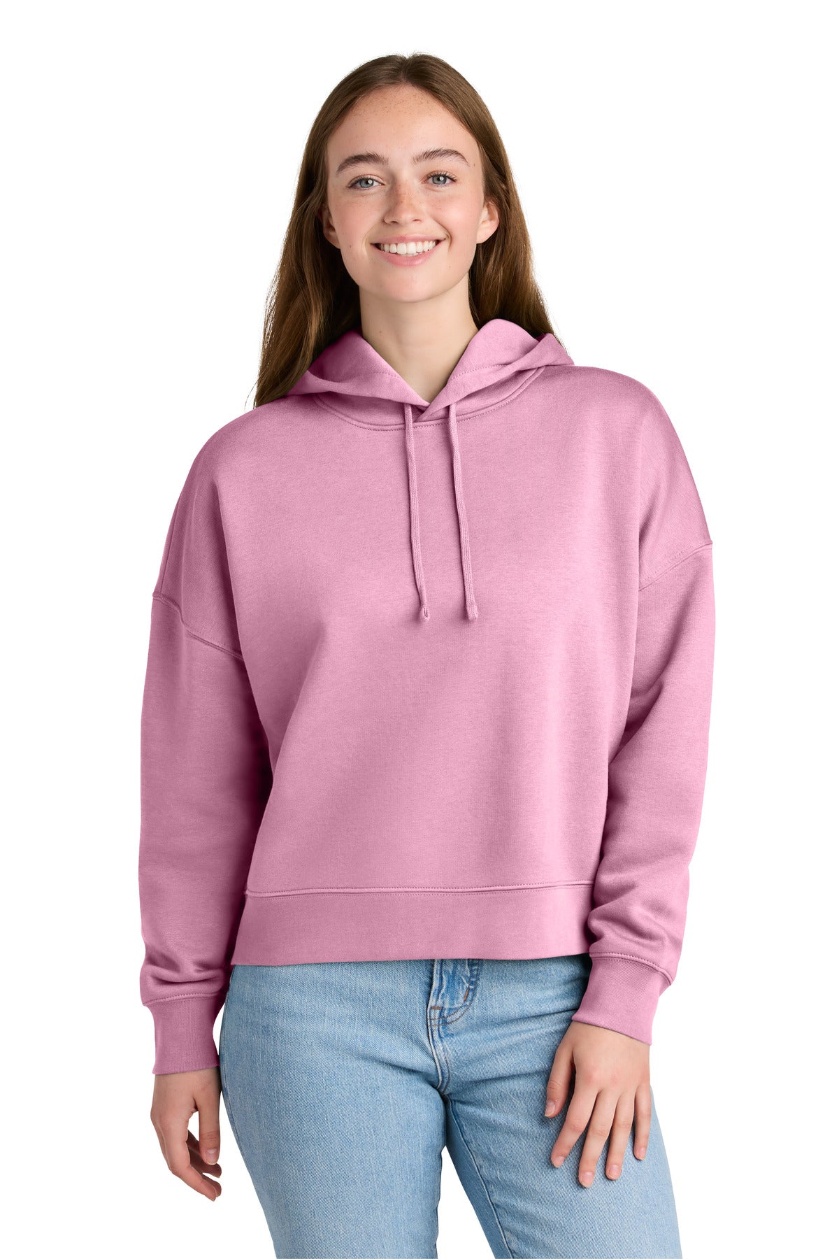 Custom Embroidered Stanley/Stella Sweatshirts/Fleece in Bubble Pink