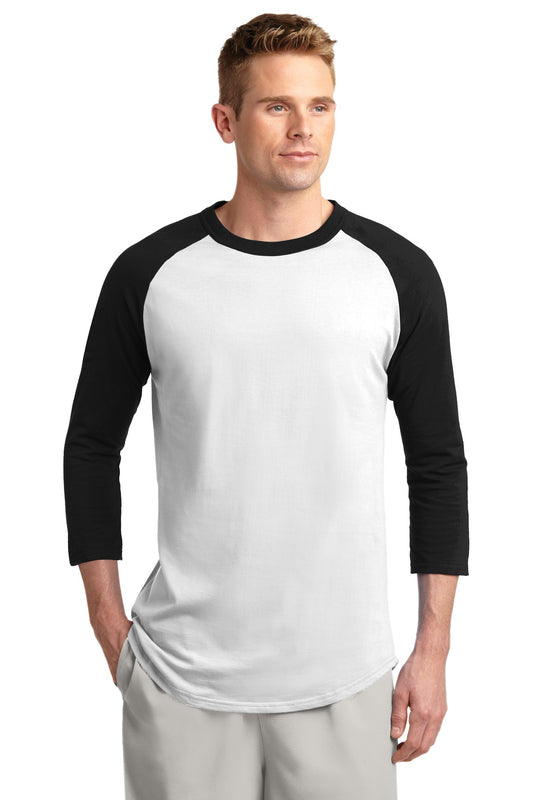 Sport-Tek Colorblock Raglan Jersey.  T200 White/ Black