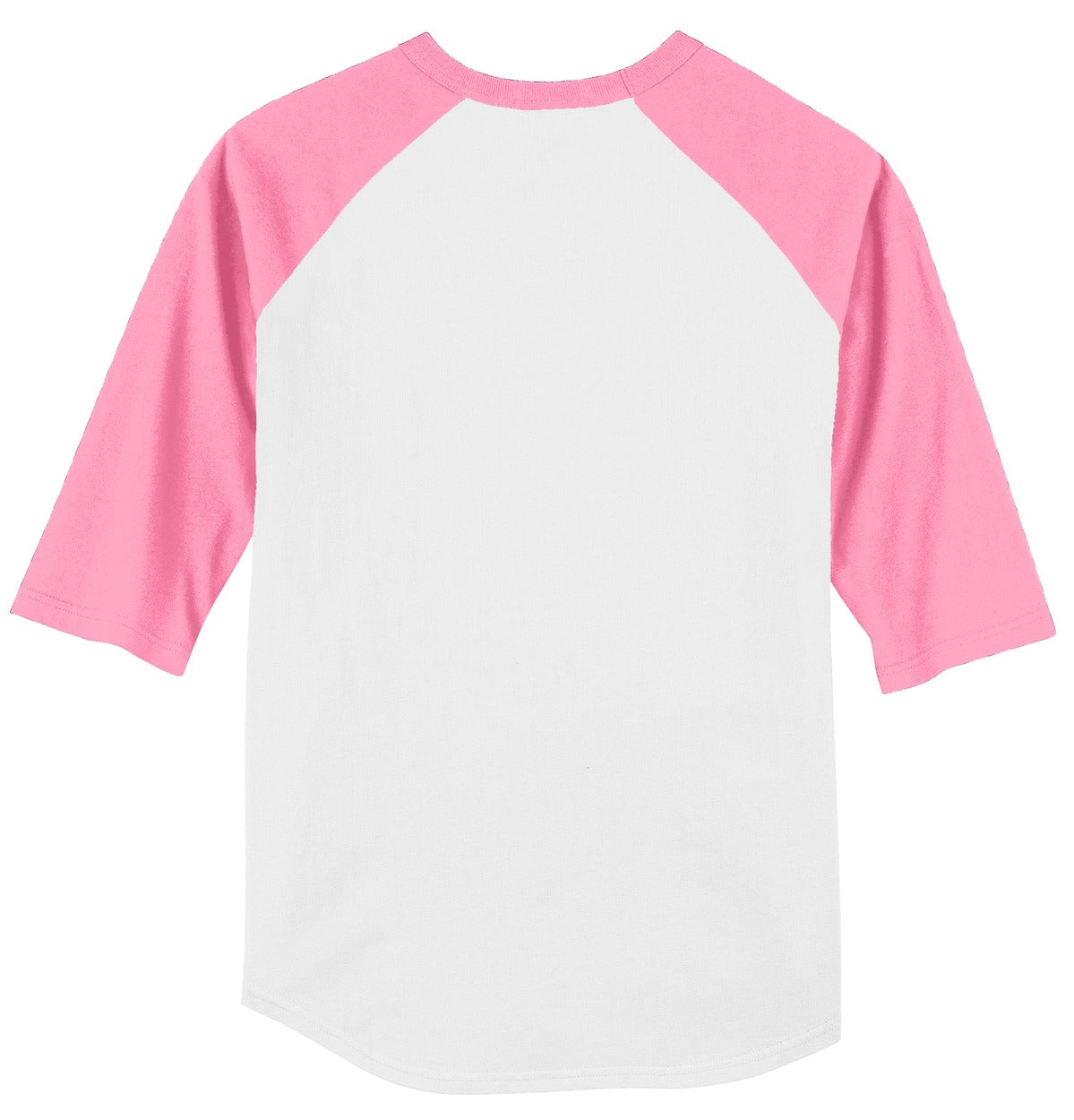 Sport-Tek Colorblock Raglan Jersey.  T200 White/ Bright Pink