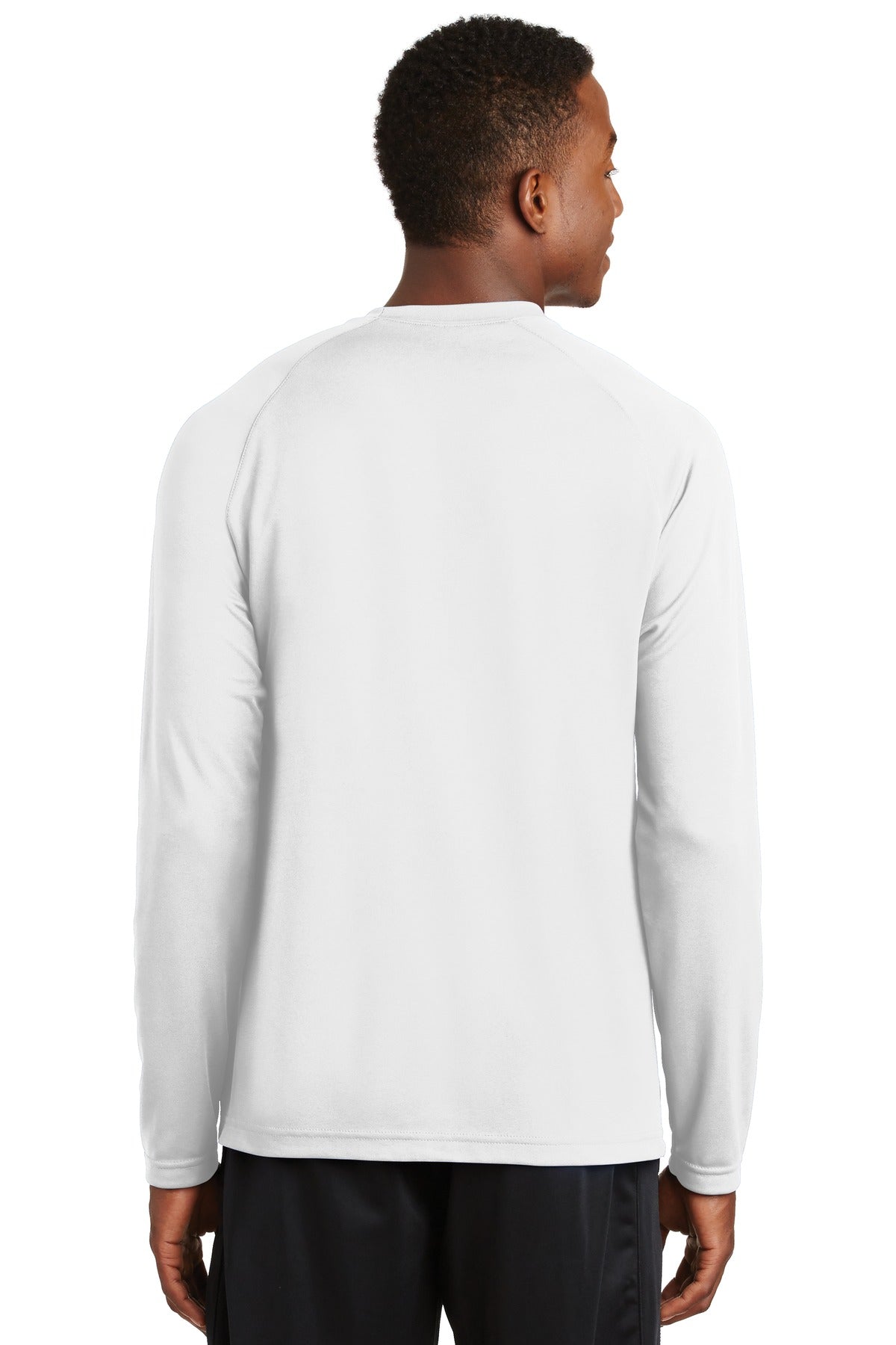 Custom Embroidered Sport-Tek Dry Zone Long Sleeve Raglan T-Shirt. T473LS,White