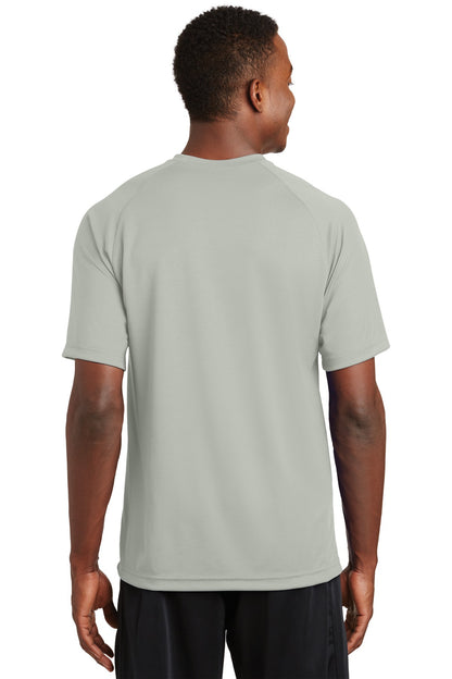 Custom Embroidered Sport-Tek Dry Zone Short Sleeve Raglan T-Shirt. T473,Silver