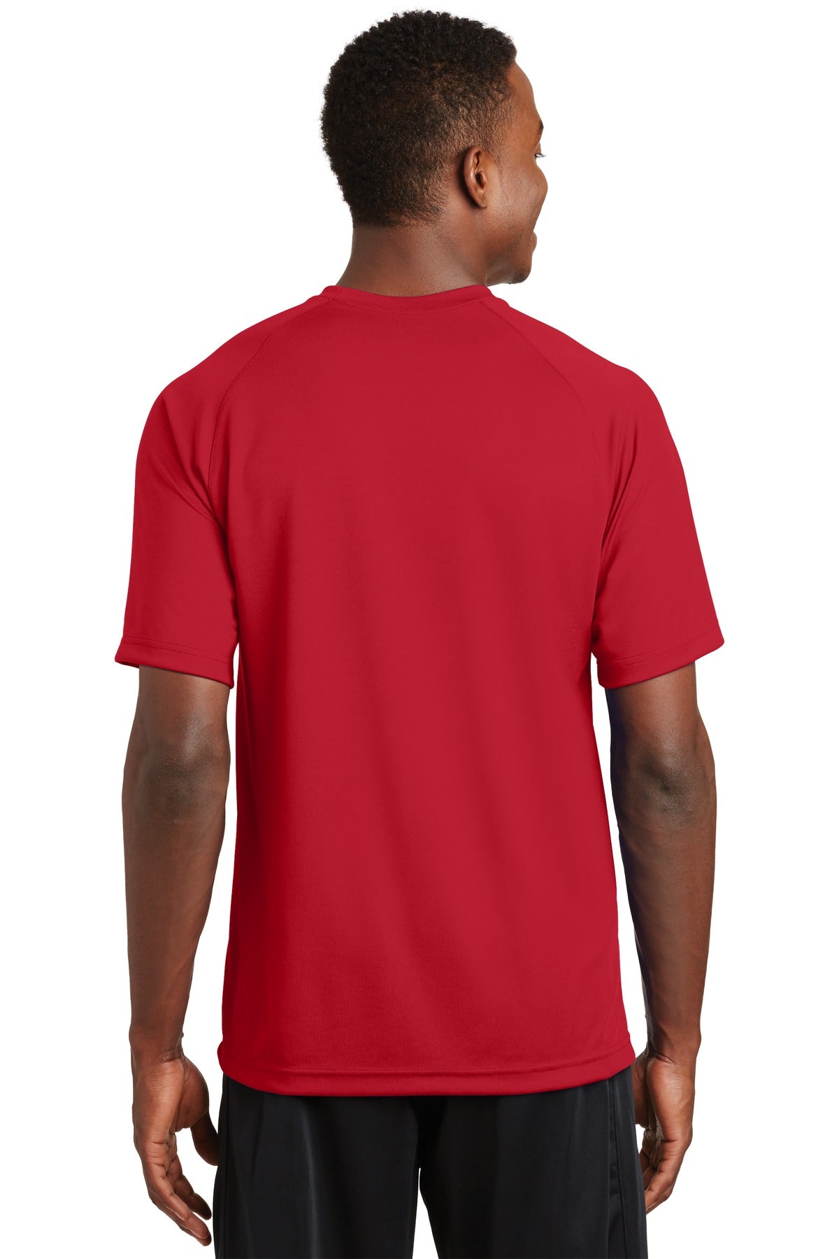 Custom Embroidered Sport-Tek Dry Zone Short Sleeve Raglan T-Shirt. T473,True Red