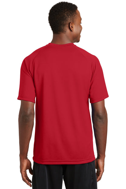 Custom Embroidered Sport-Tek Dry Zone Short Sleeve Raglan T-Shirt. T473,True Red