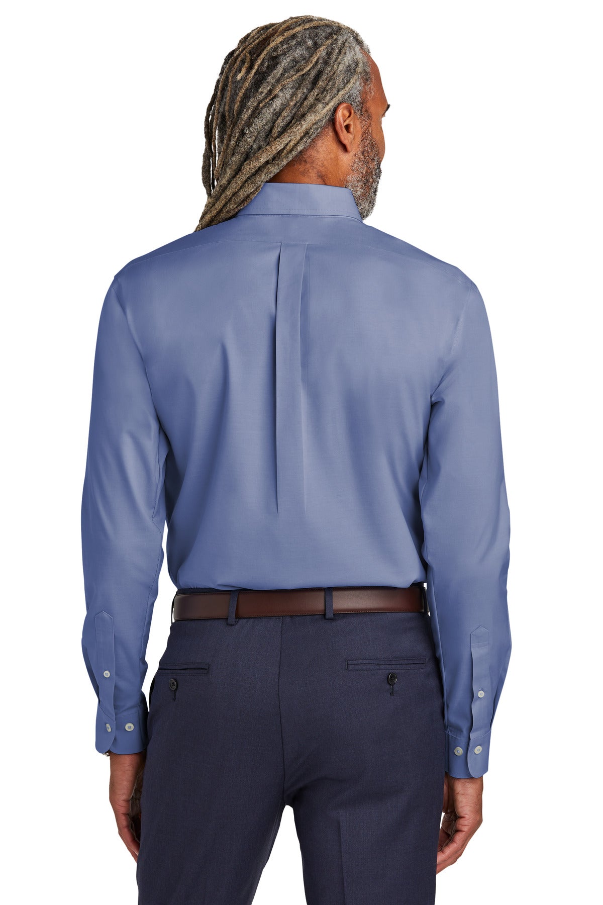 Custom Embroidered Brooks Brothers Tall Wrinkle-Free Stretch Pinpoint Shirt TBB18000,Cobalt Blue