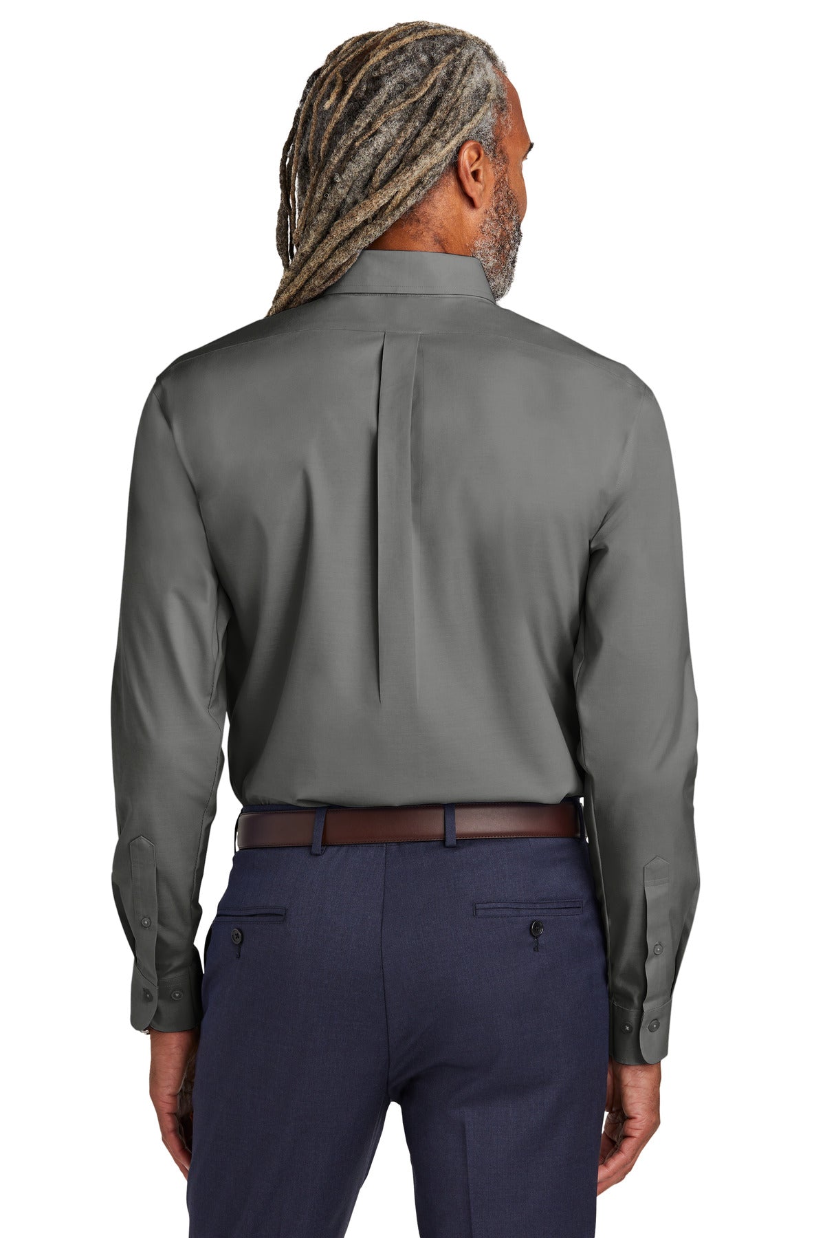 Custom Embroidered Brooks Brothers Tall Wrinkle-Free Stretch Pinpoint Shirt TBB18000,Deep Black