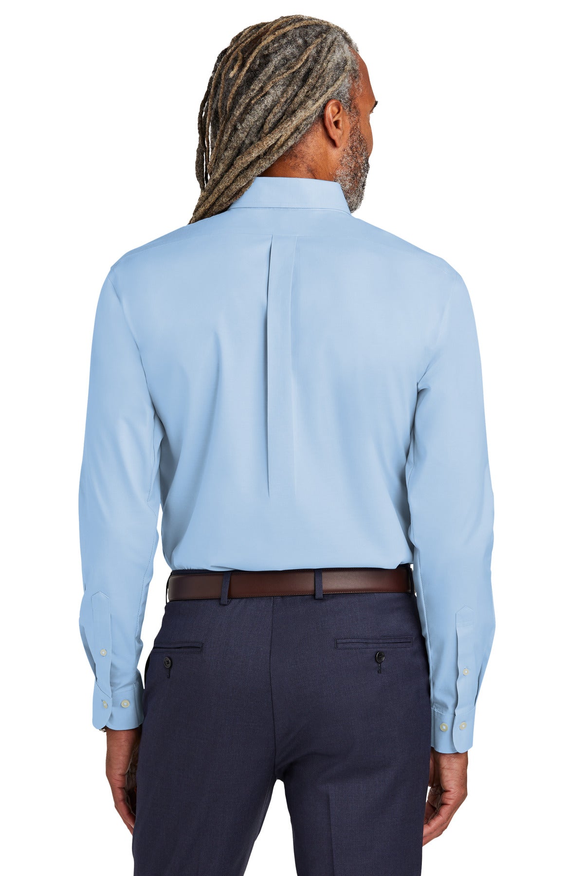 Custom Embroidered Brooks Brothers Tall Wrinkle-Free Stretch Pinpoint Shirt TBB18000,Newport Blue