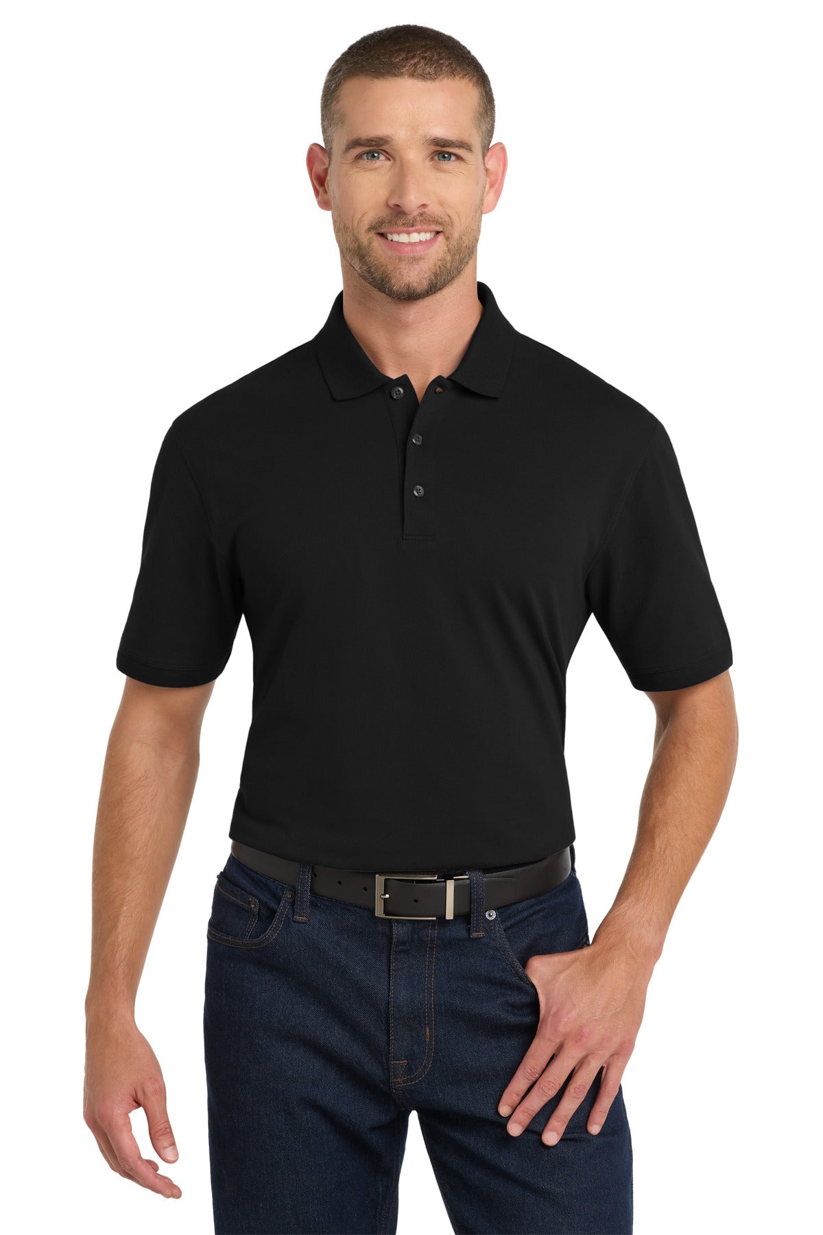 Custom Embroidered Port Authority Polos/Knits in Black