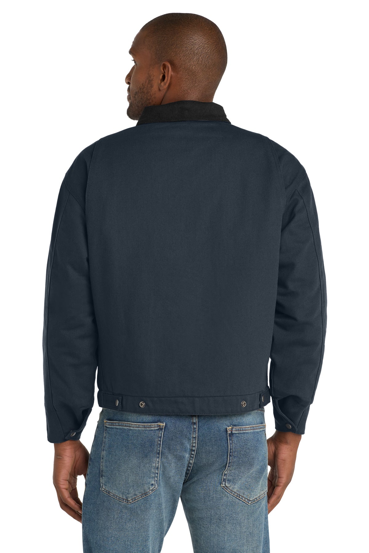 Custom Embroidered CornerStone Tall Duck Cloth Work Jacket. TLJ763,Navy/ Black
