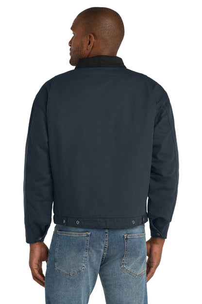 Custom Embroidered CornerStone Tall Duck Cloth Work Jacket. TLJ763,Navy/ Black