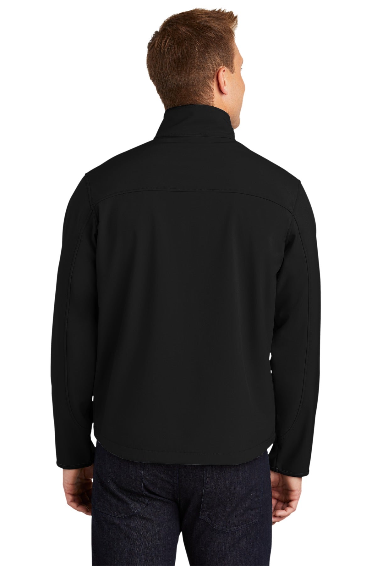 Custom Embroidered Port Authority Tall Glacier Soft Shell Jacket. TLJ790,Black/ Chrome