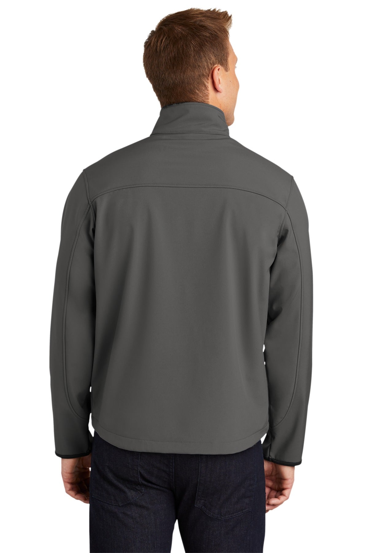 Custom Embroidered Port Authority Tall Glacier Soft Shell Jacket. TLJ790,Smoke Grey/ Chrome