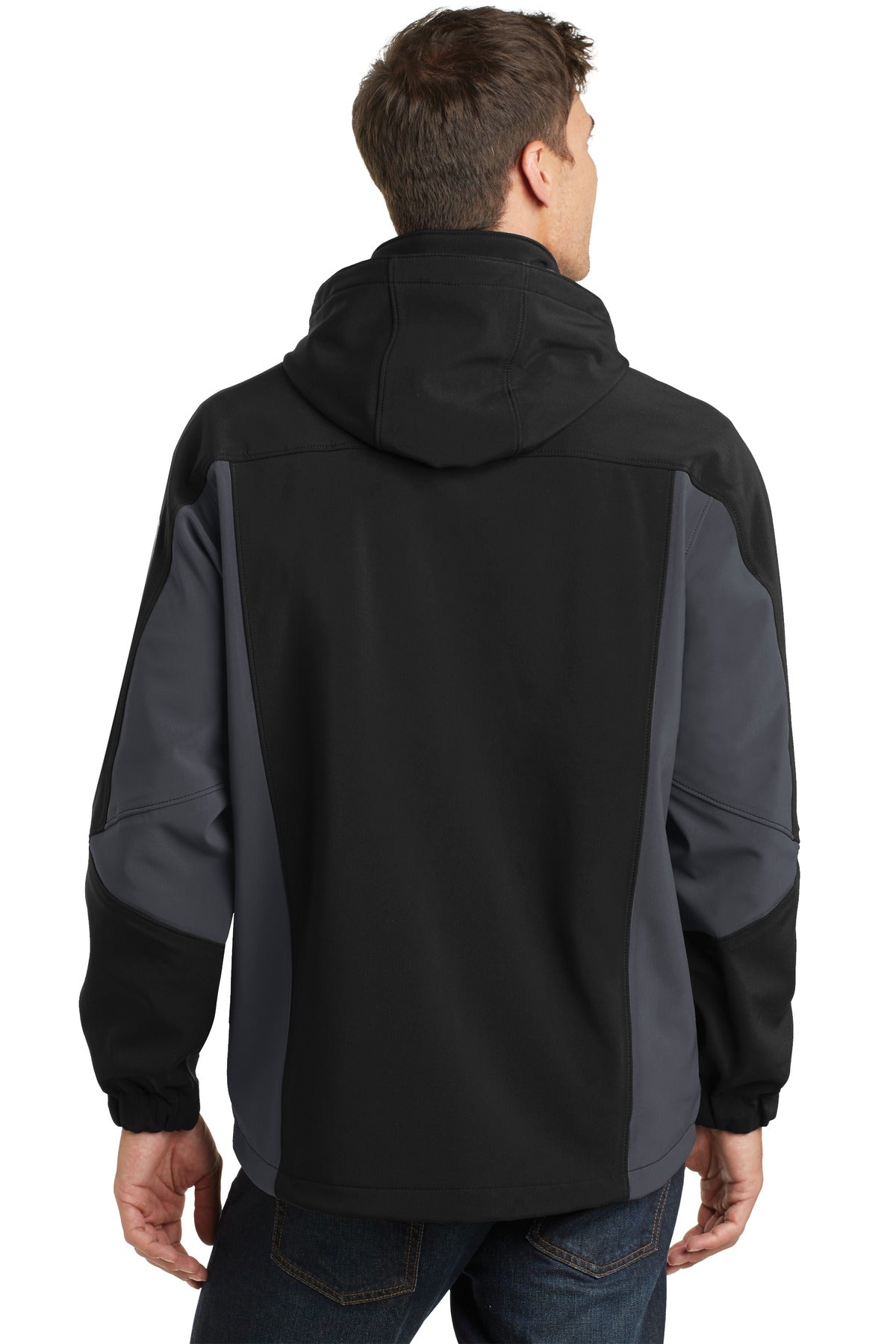 Custom Embroidered Port Authority Tall Waterproof Soft Shell Jacket. TLJ798,Black/ Graphite