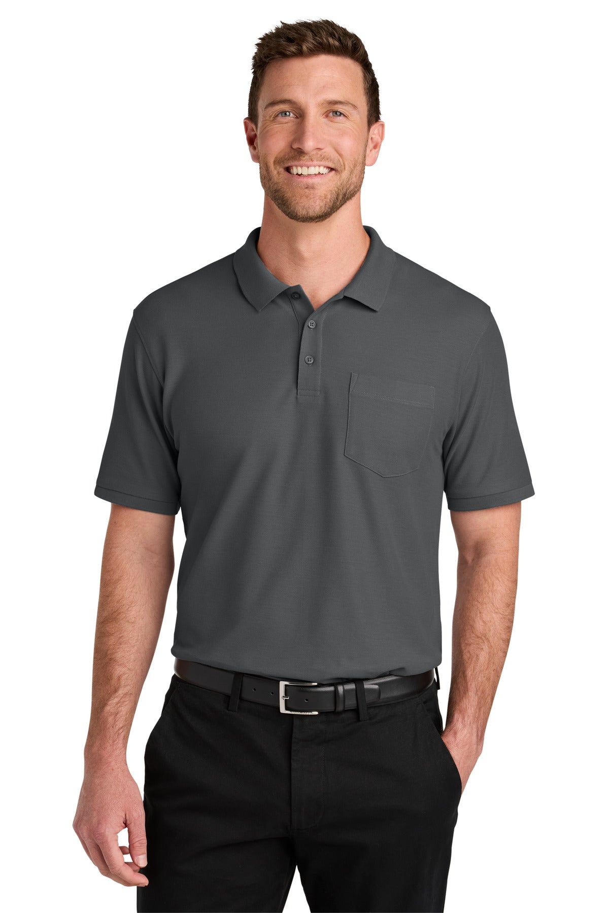Custom Embroidered Port Authority Clothing in Storm Grey
