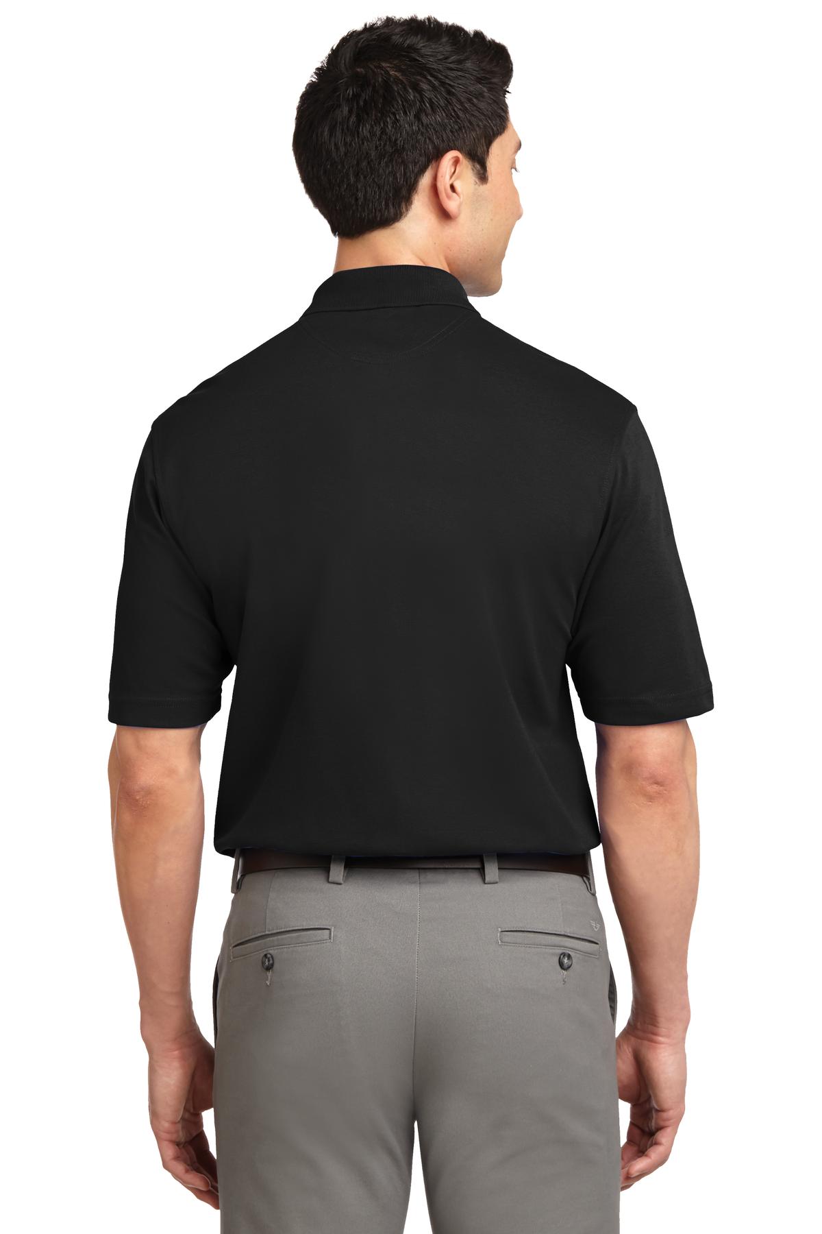 Custom Embroidered Port Authority Tall Rapid Dry Polo. TLK455,Jet Black