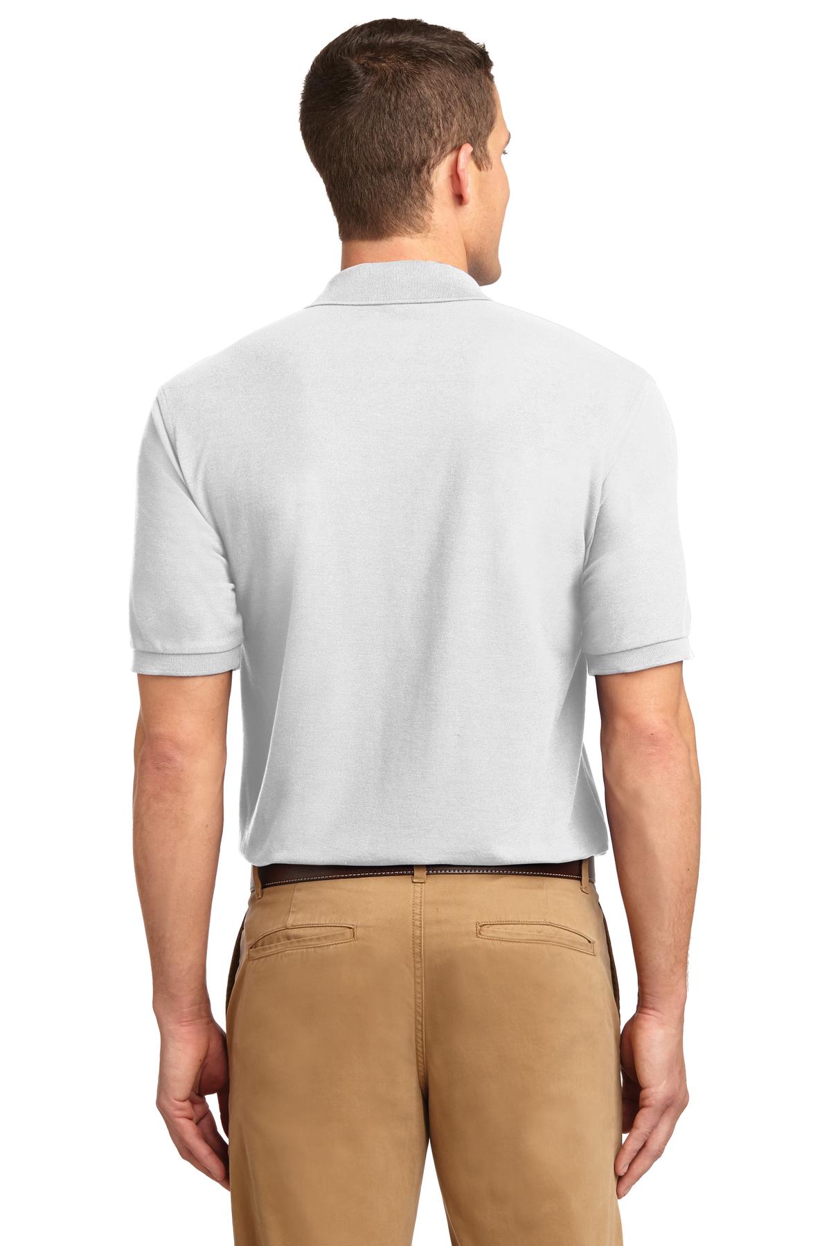 Custom Embroidered Port Authority Tall Silk Touch Polo.  TLK500,White