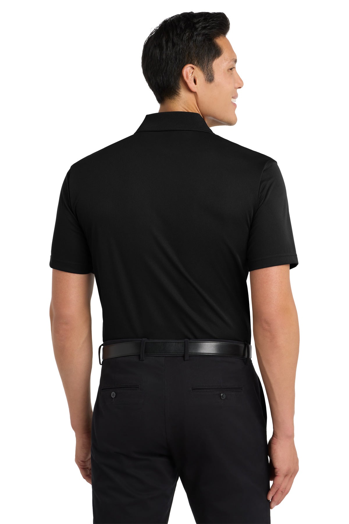 Custom Embroidered Port Authority Tall Tech Pique Polo. TLK527,Black