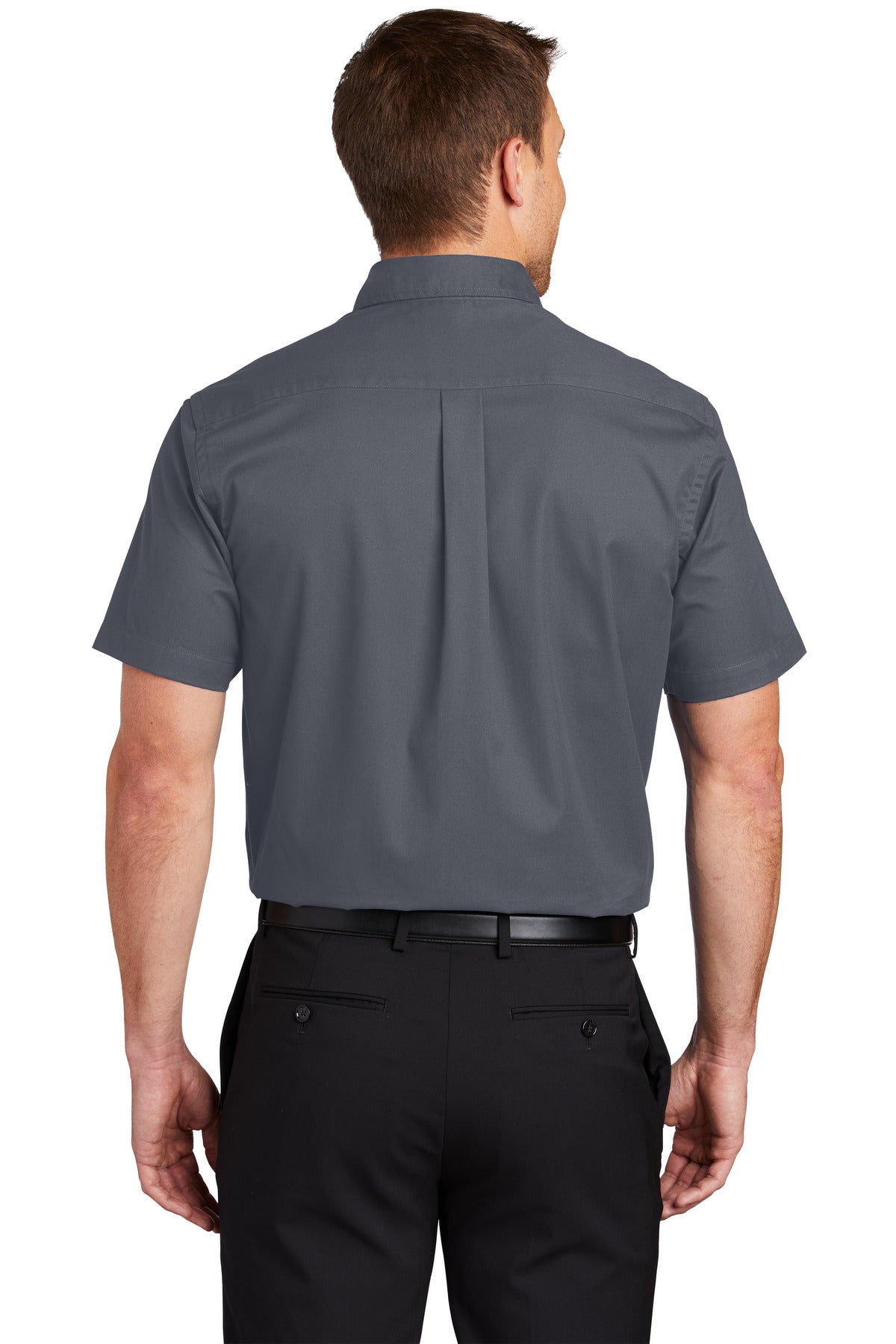 Custom Embroidered Port Authority Tall Short Sleeve Easy Care Shirt. TLS508,Steel Grey/ Light Stone
