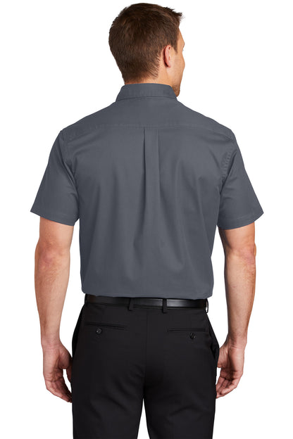 Custom Embroidered Port Authority Tall Short Sleeve Easy Care Shirt. TLS508,Steel Grey/ Light Stone