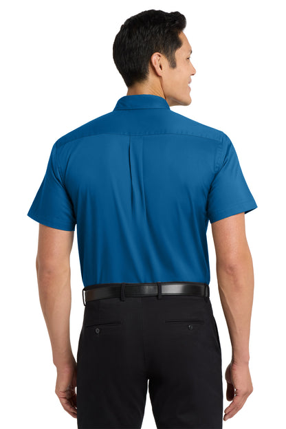 Custom Embroidered Port Authority Tall Short Sleeve Easy Care Shirt. TLS508,Strong Blue