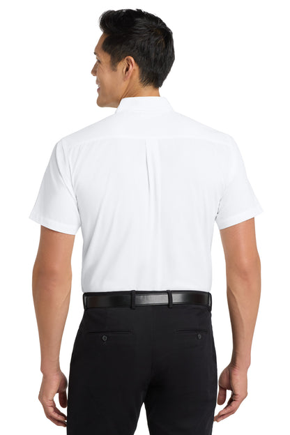 Custom Embroidered Port Authority Tall Short Sleeve Easy Care Shirt. TLS508,White/ Light Stone