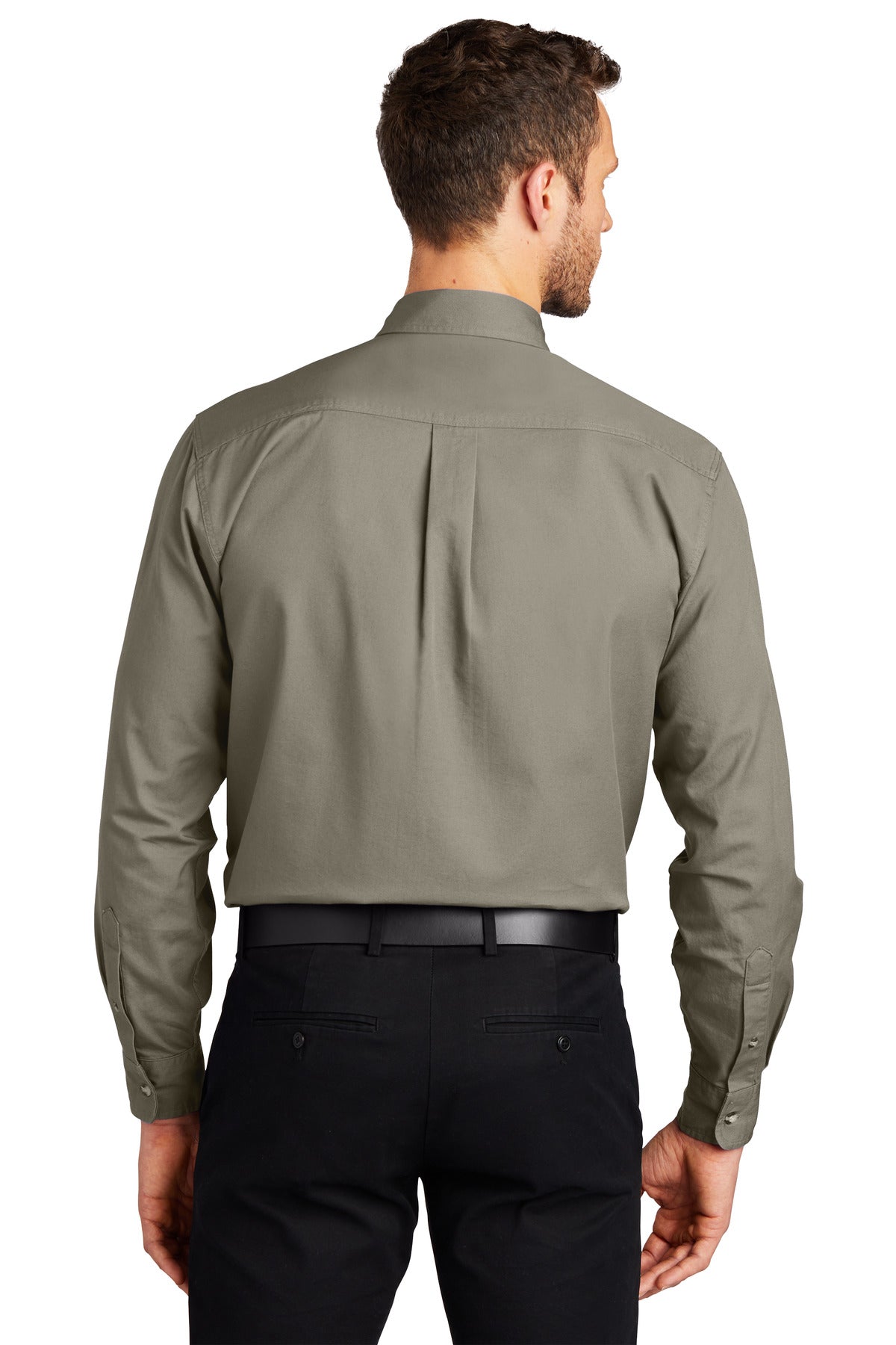 Custom Embroidered Port Authority Tall Long Sleeve Twill Shirt.  TLS600T,Khaki