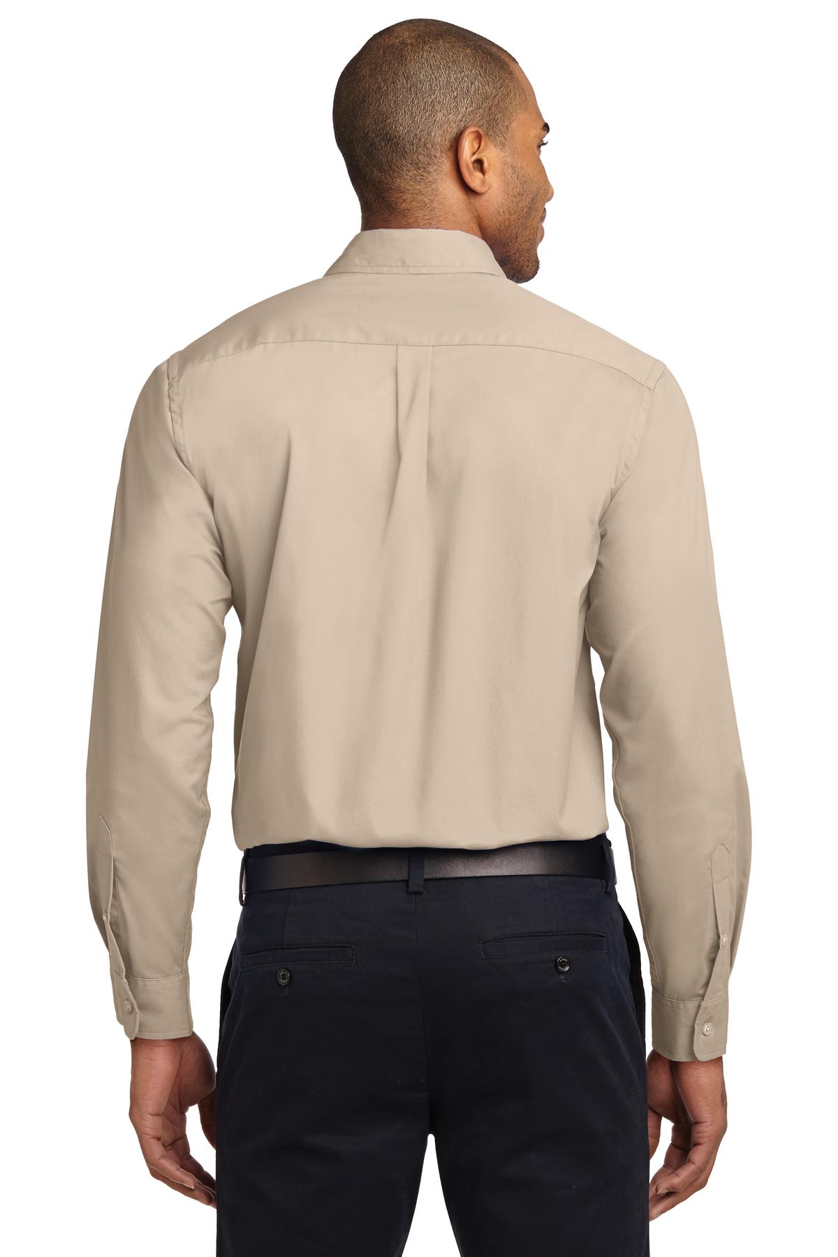 Custom Embroidered Port Authority Tall Long Sleeve Easy Care Shirt.  TLS608,Stone