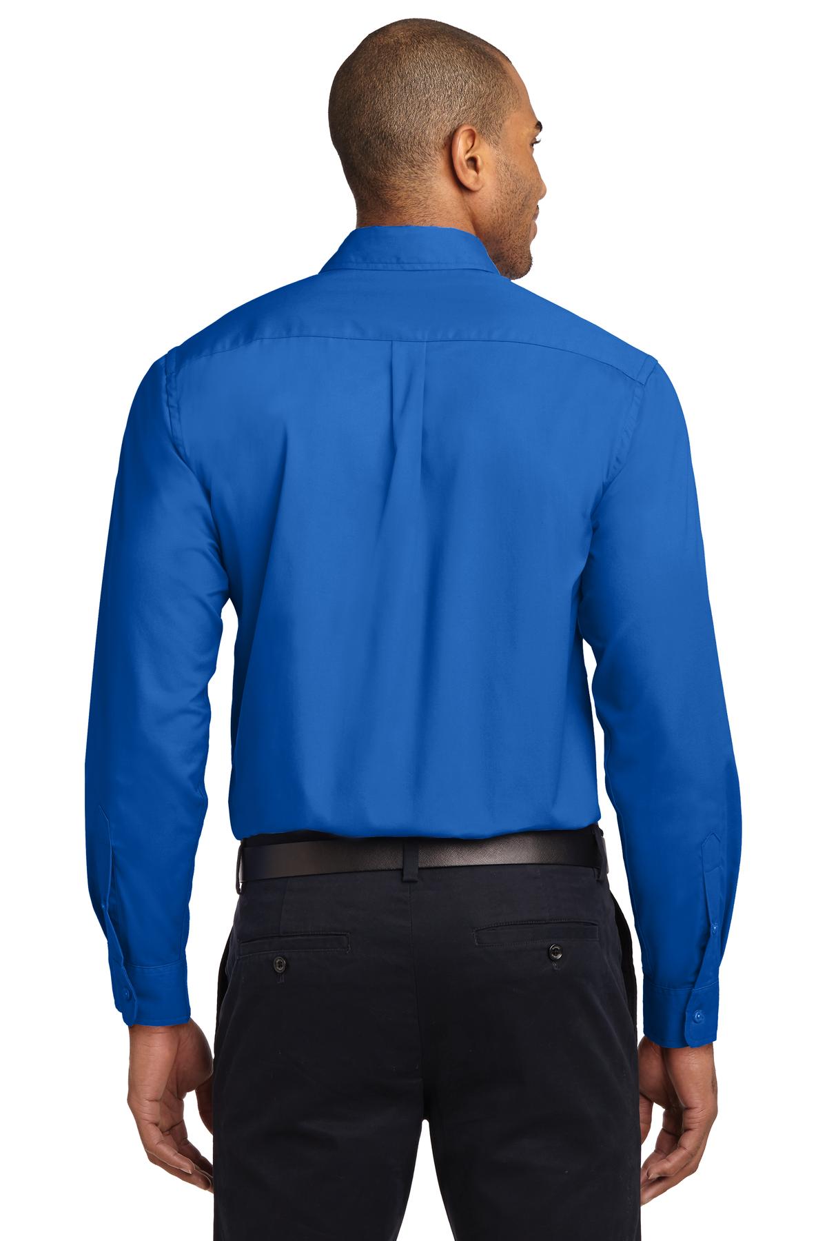 Custom Embroidered Port Authority Tall Long Sleeve Easy Care Shirt.  TLS608,Strong Blue