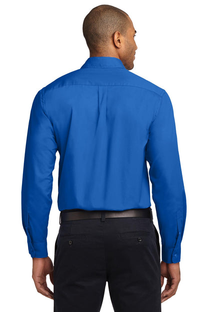 Custom Embroidered Port Authority Tall Long Sleeve Easy Care Shirt.  TLS608,Strong Blue
