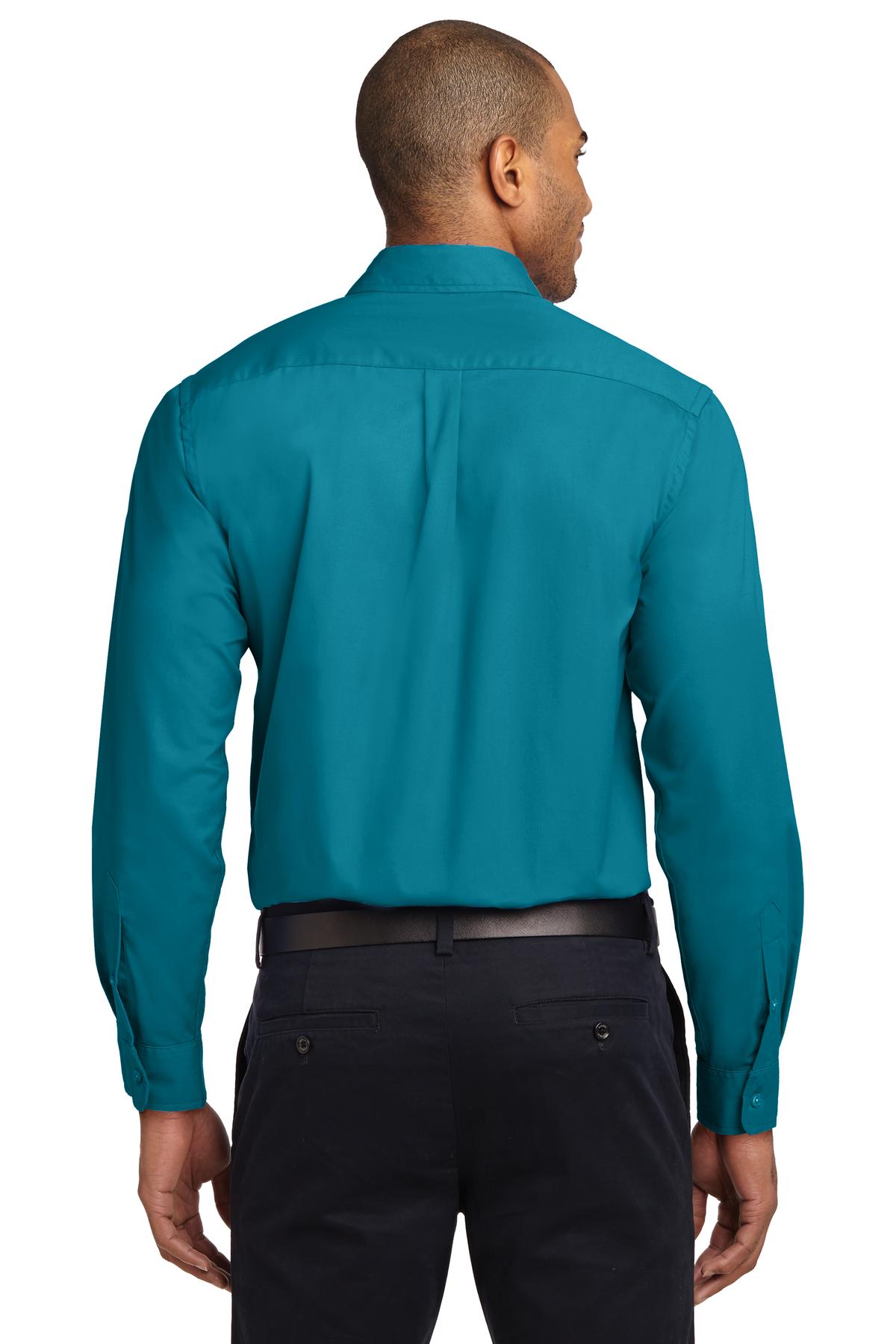 Custom Embroidered Port Authority Tall Long Sleeve Easy Care Shirt.  TLS608,Teal Green