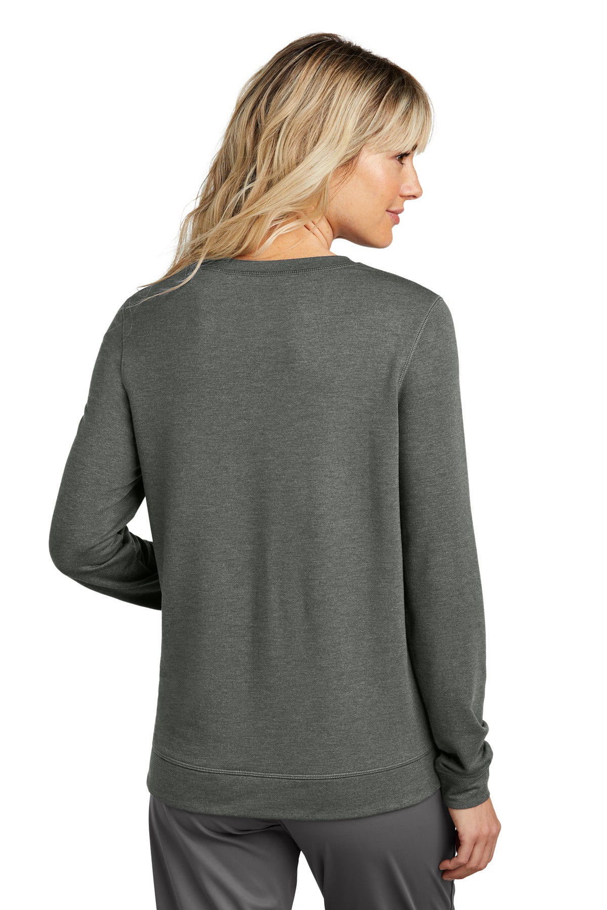 Custom Embroidered TravisMathew Women's Long Weekend Crew TM1LD003,Dark Grey Heather