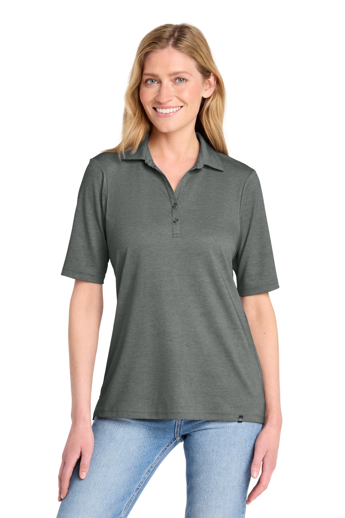 Custom Embroidered TravisMathew Polos/Knits in Black Heather