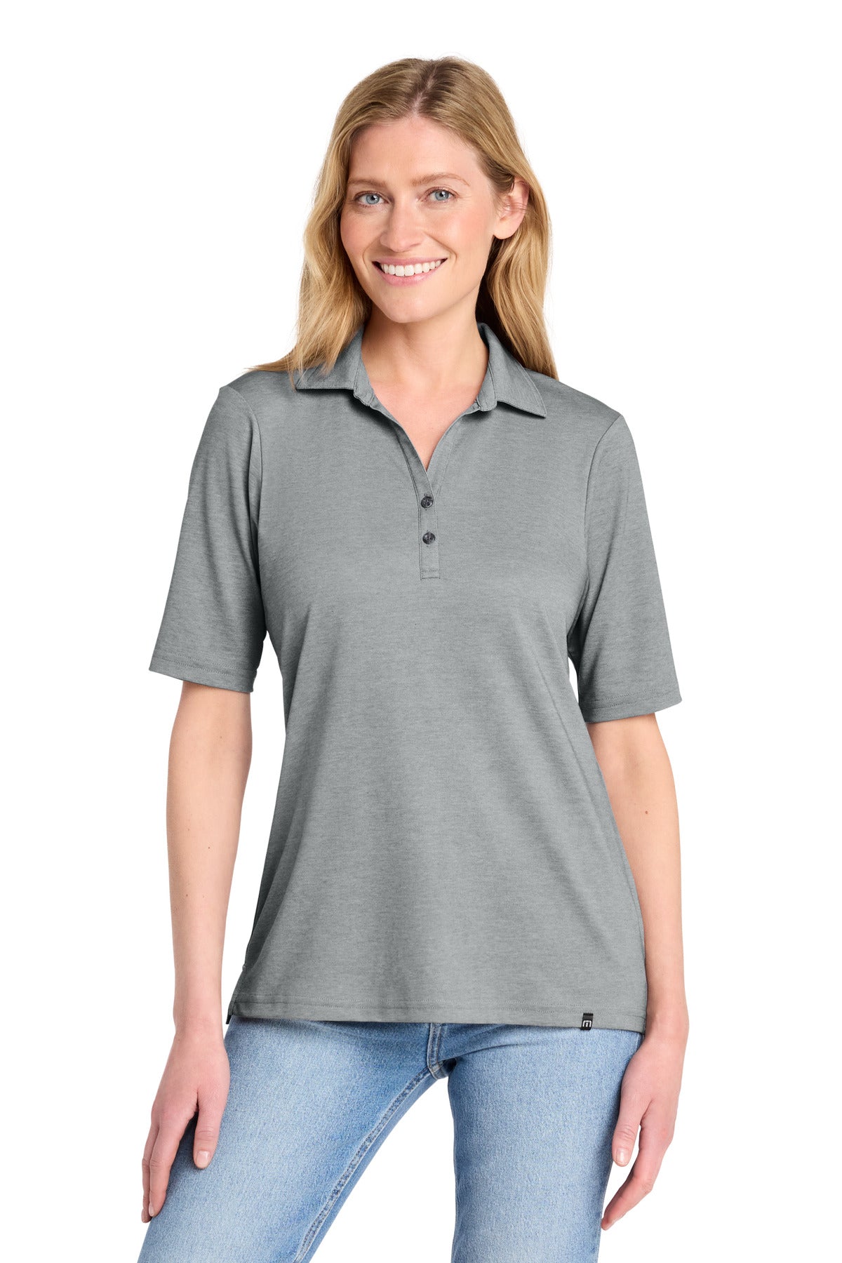 Custom Embroidered TravisMathew Polos/Knits in Grey Heather