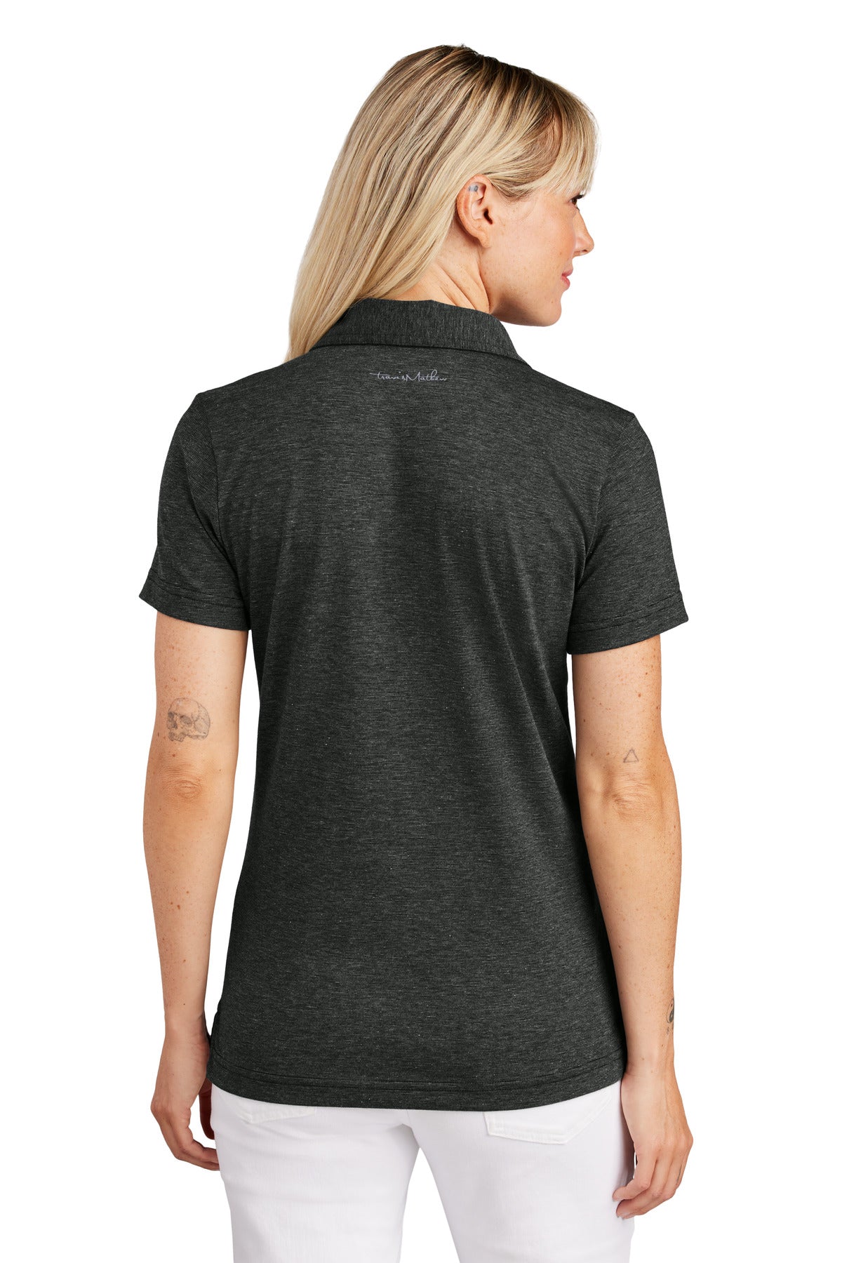 Custom Embroidered TravisMathew Women's Sunnyvale Polo TM1LD005,Black Heather