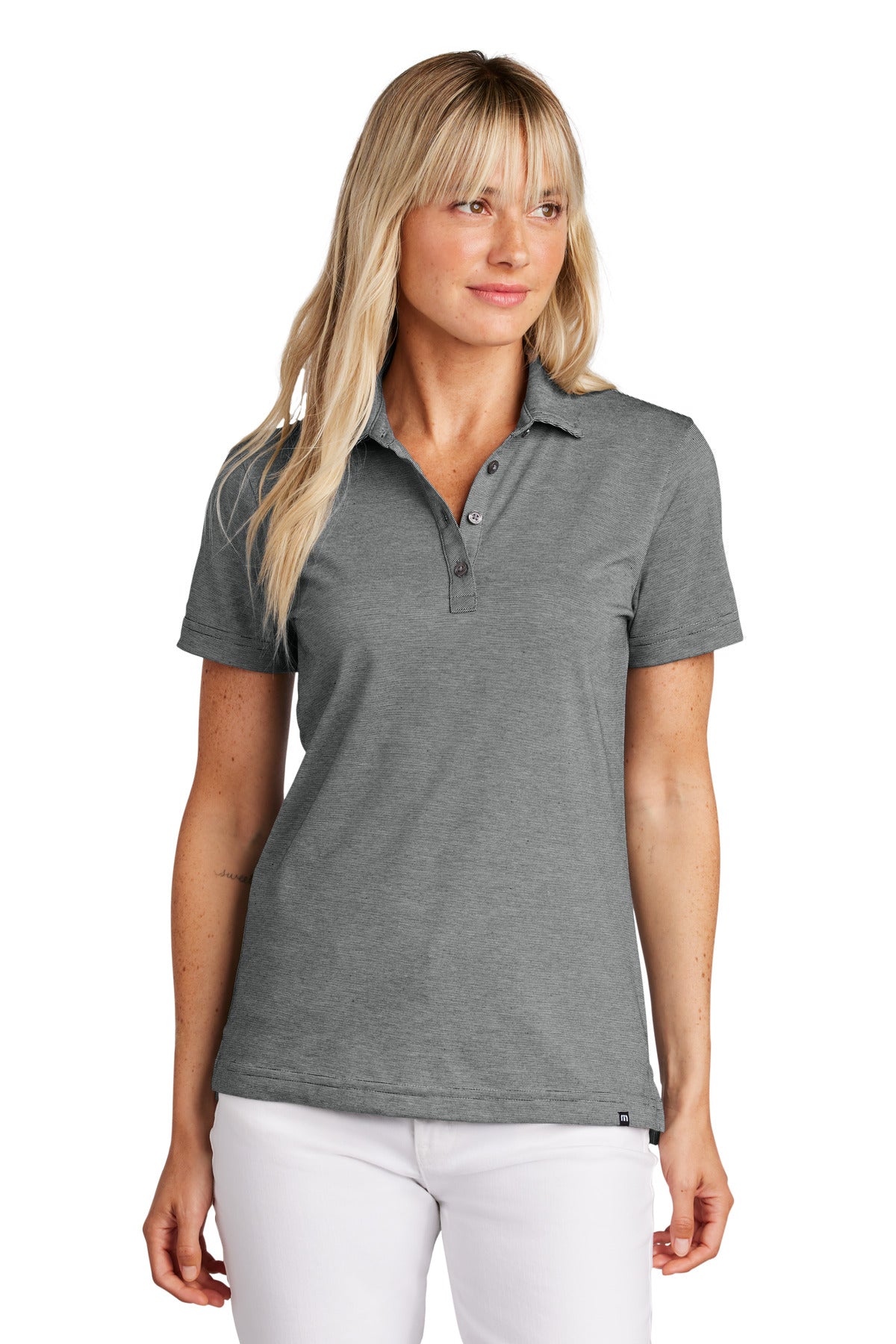 Custom Embroidered TravisMathew Polos/Knits in Dark Grey Heather