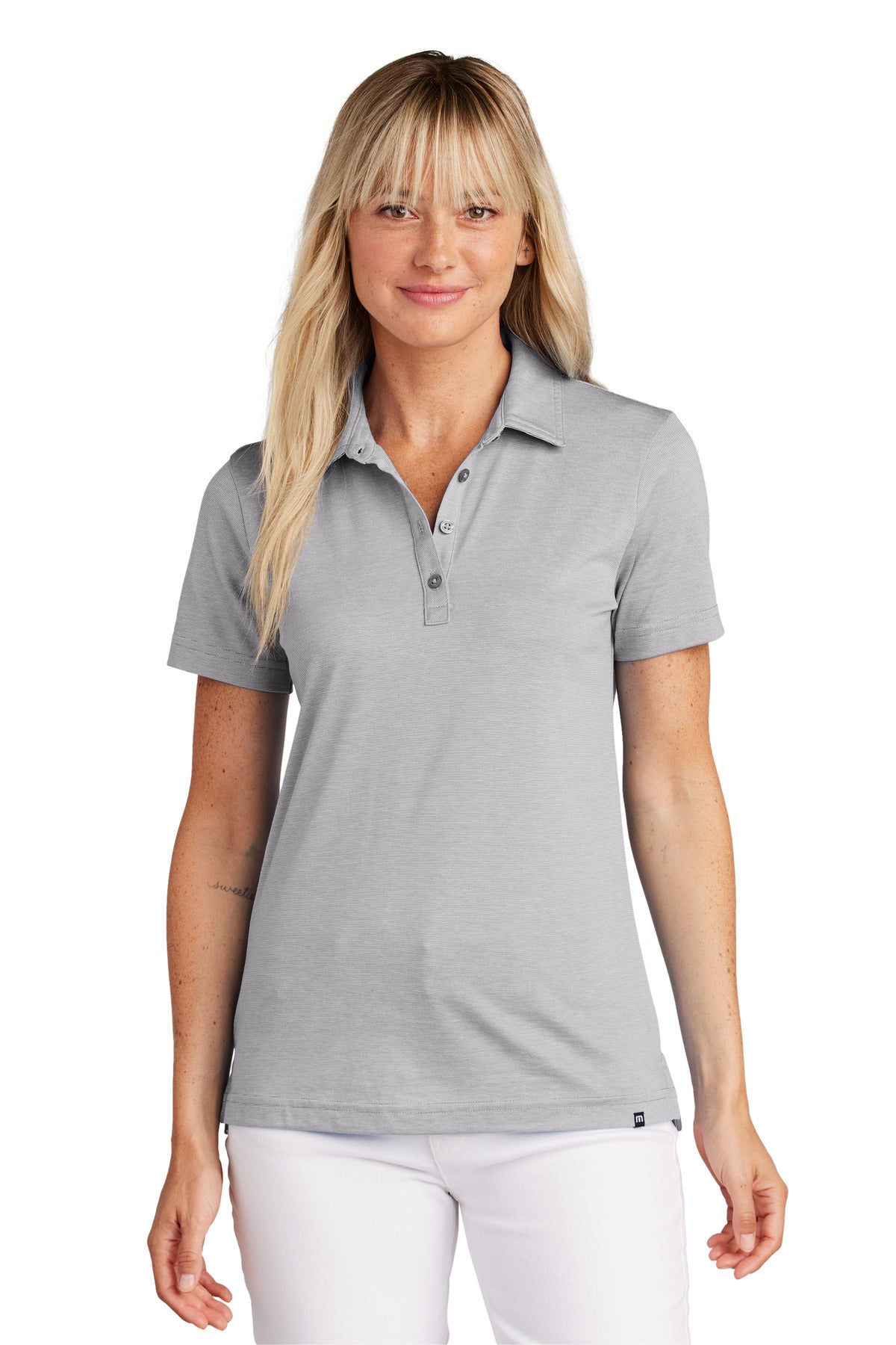 Custom Embroidered TravisMathew Polos/Knits in Light Grey Heather