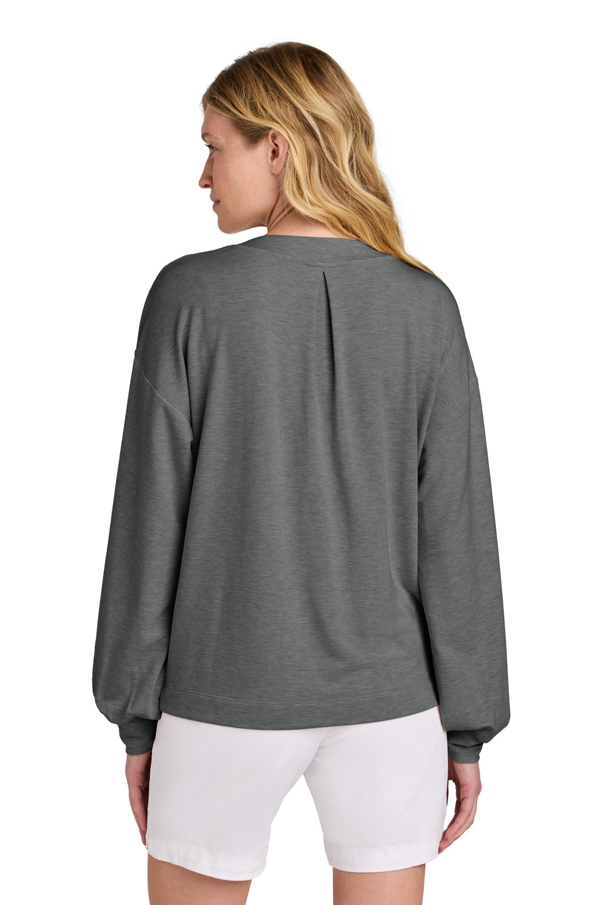 Custom Embroidered TravisMathew Women's Long Weekend V-Neck TM1LD009,Dark Grey Heather