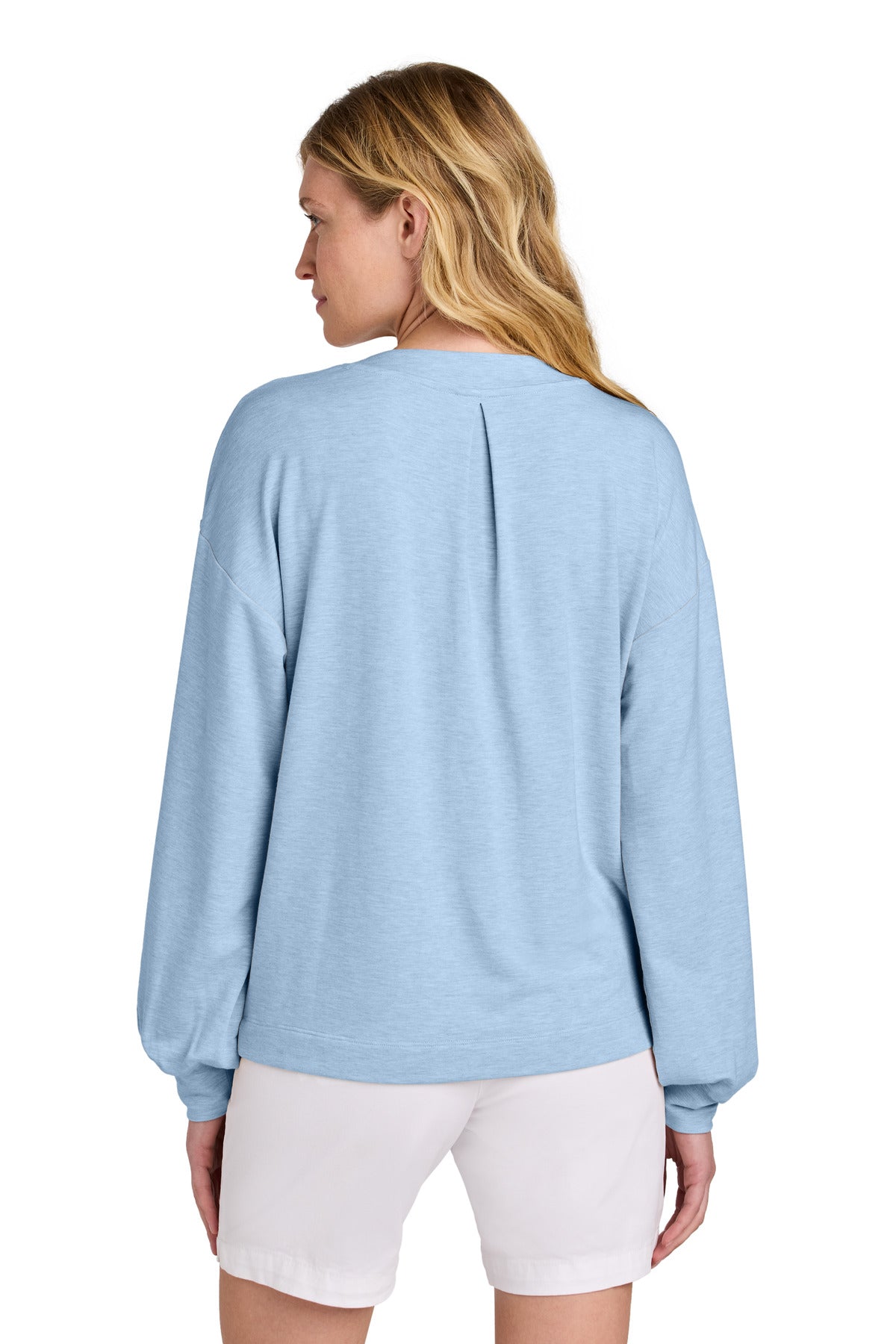 Custom Embroidered TravisMathew Women's Long Weekend V-Neck TM1LD009,Kentucky Blue Heather