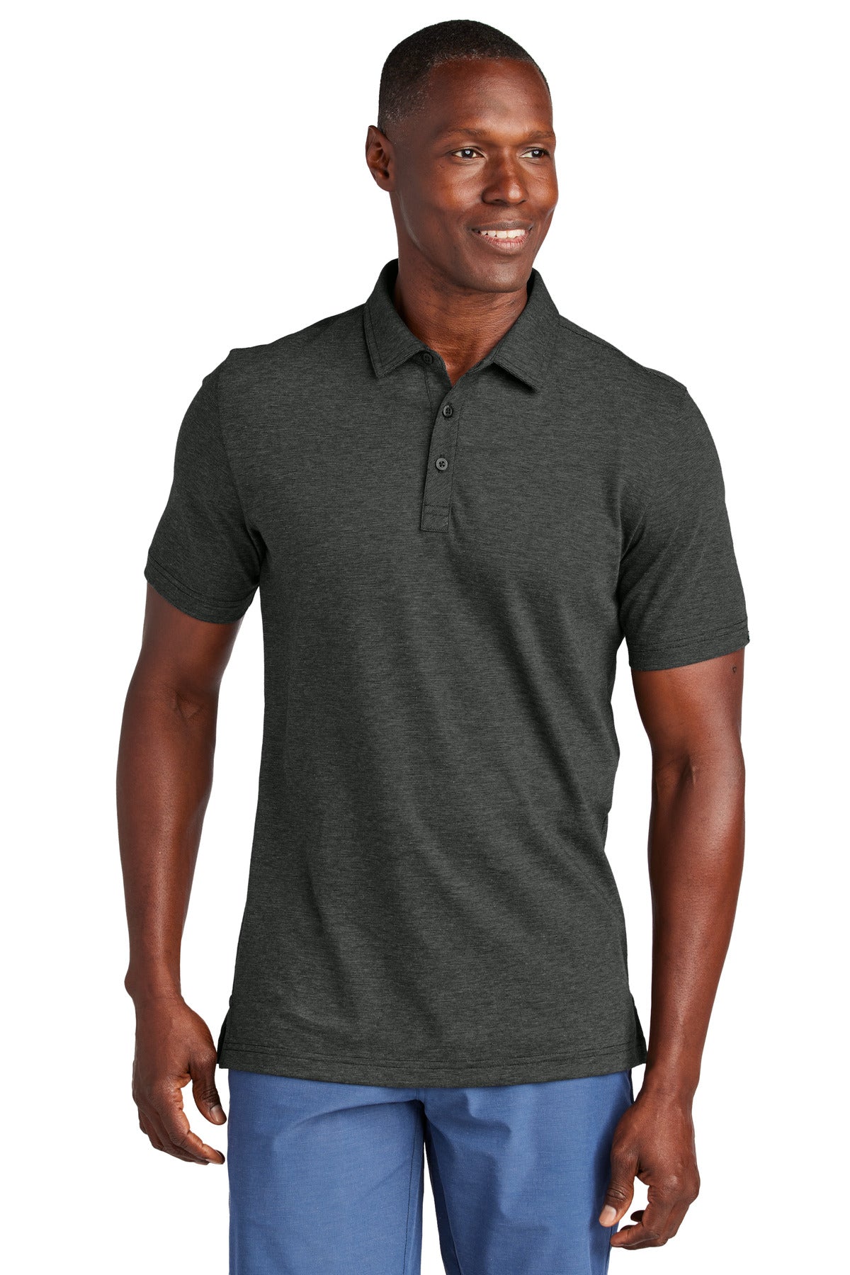 Custom Embroidered TravisMathew Polos/Knits in Black Heather