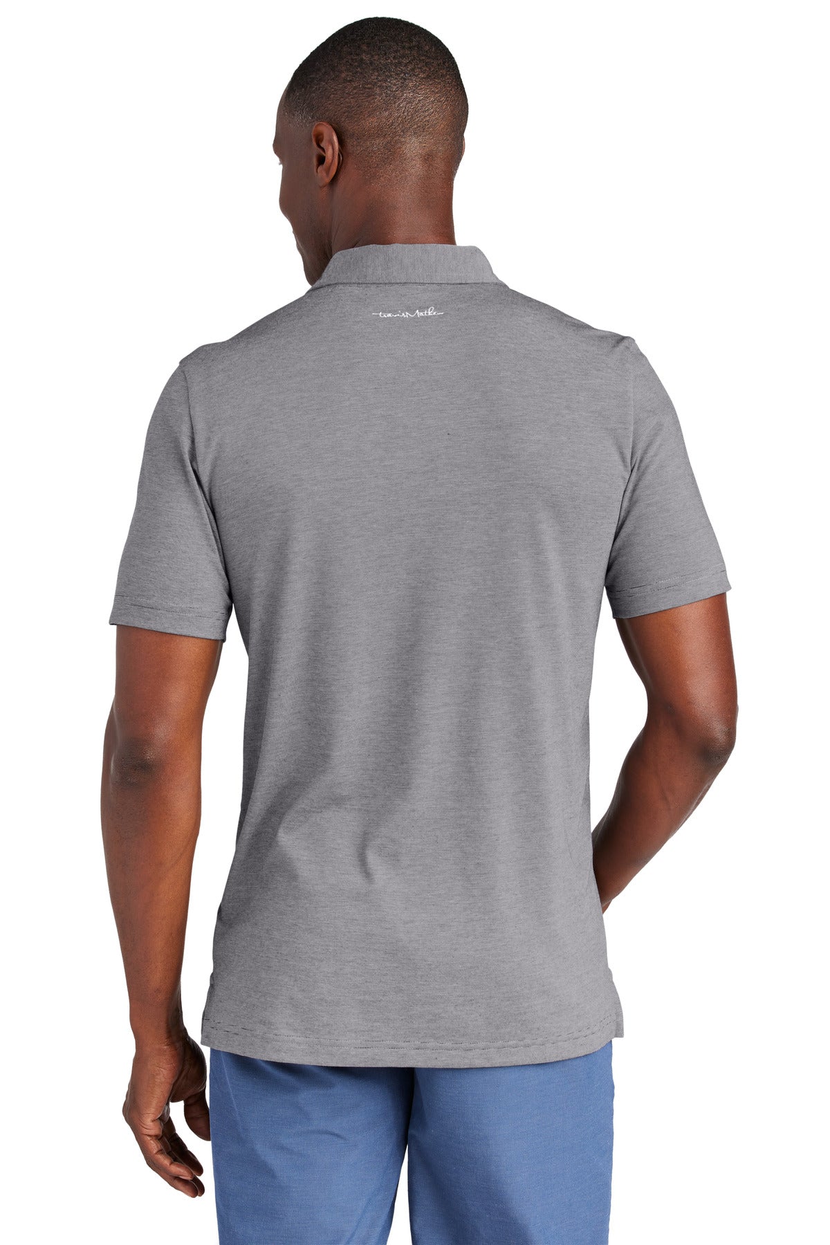 Custom Embroidered TravisMathew Polos/Knits in Dark Grey Heather