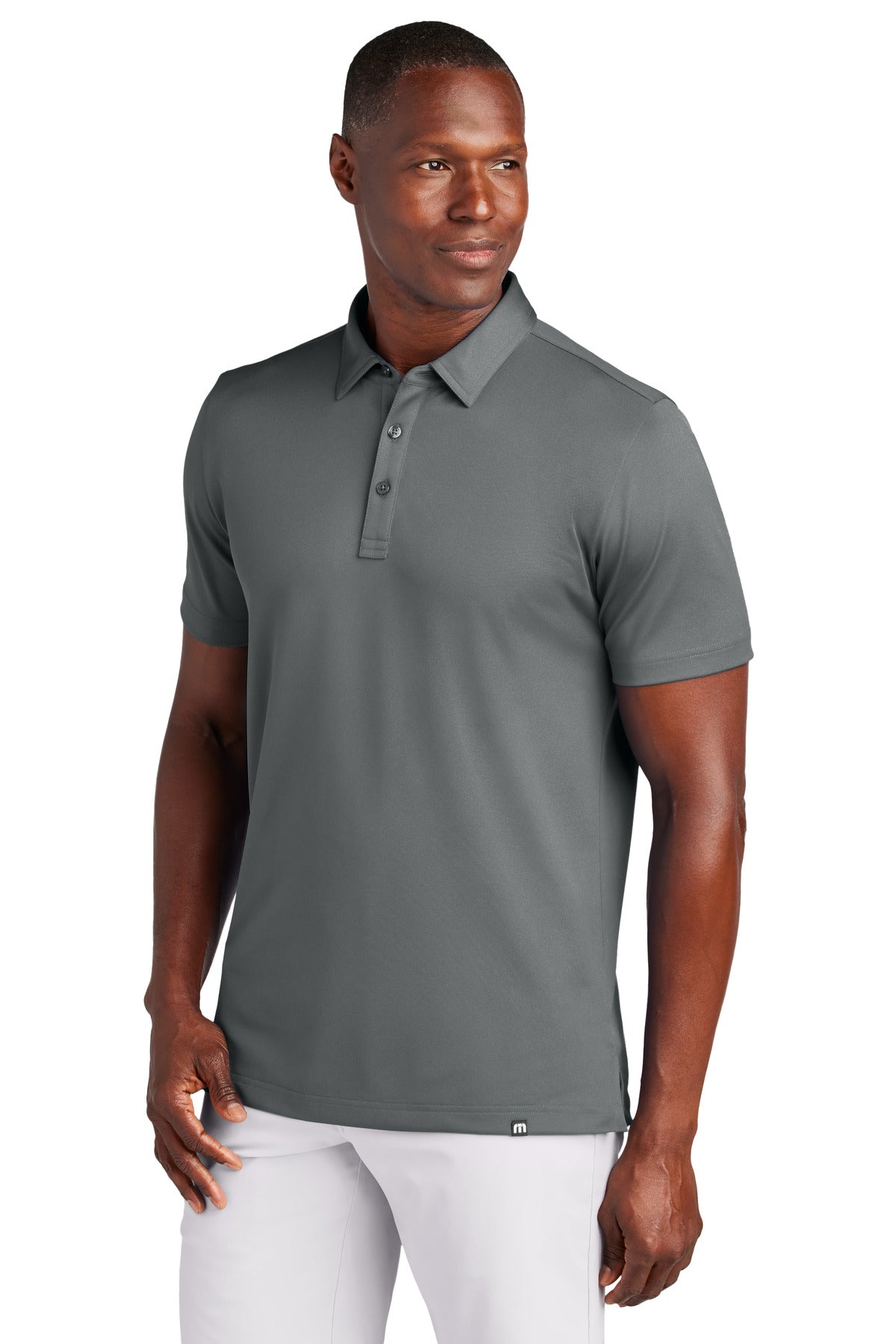 Custom Embroidered TravisMathew Polos/Knits in Stormy Grey