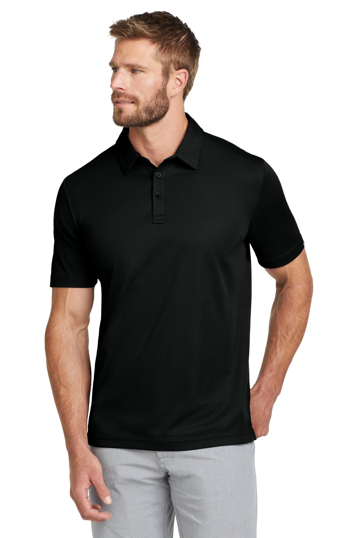 Custom Embroidered TravisMathew Polos/Knits in Black