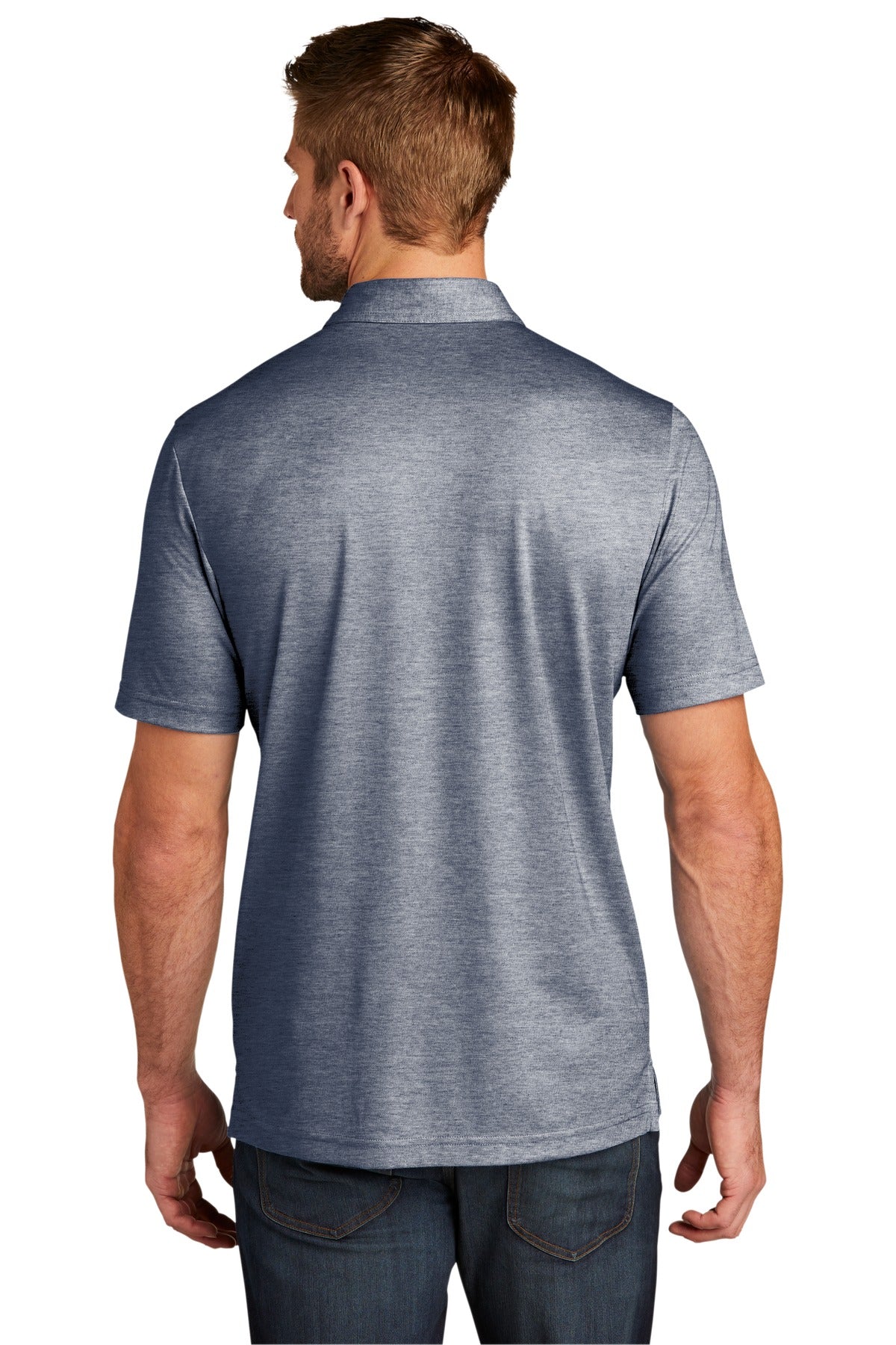 Custom Embroidered TravisMathew Oceanside Heather Polo. TM1MU412,Blue Nights Heather