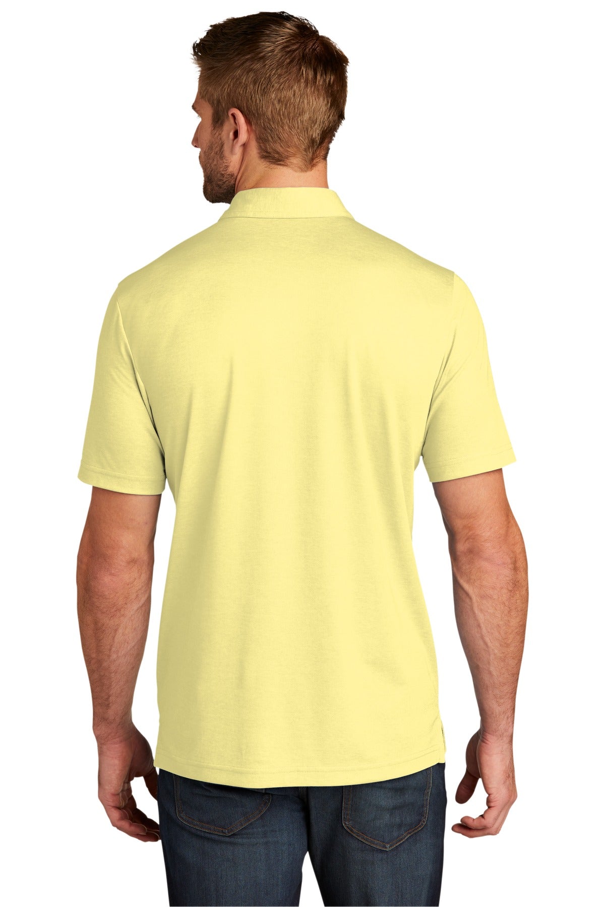 Custom Embroidered TravisMathew Oceanside Heather Polo. TM1MU412,Pale Banana Heather