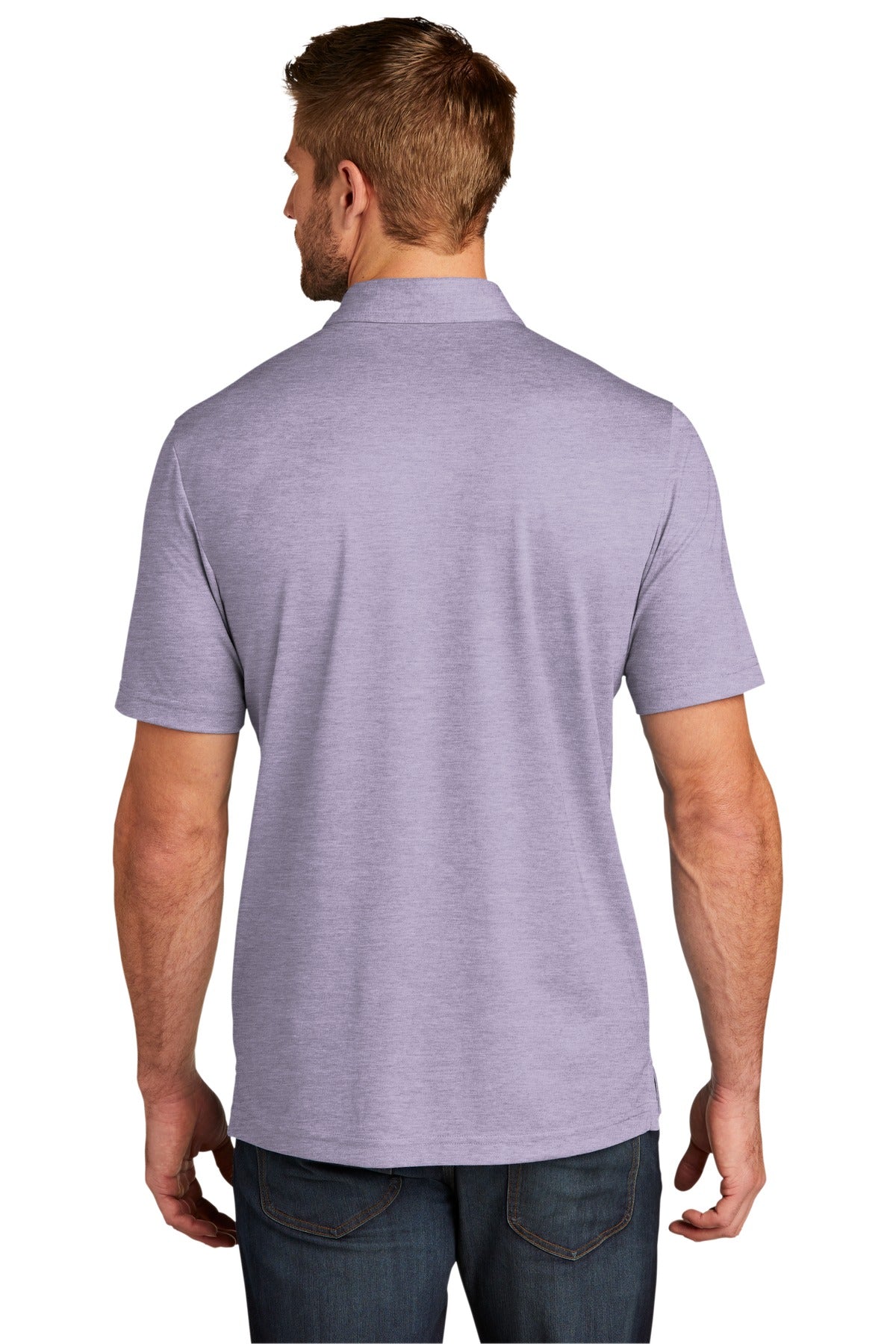 Custom Embroidered TravisMathew Oceanside Heather Polo. TM1MU412,Purple Sage Heather