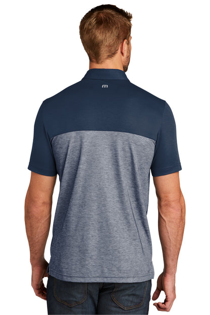 Custom Embroidered TravisMathew Oceanside Blocked Polo. TM1MU414,Blue Nights/ Blue Nights Heather