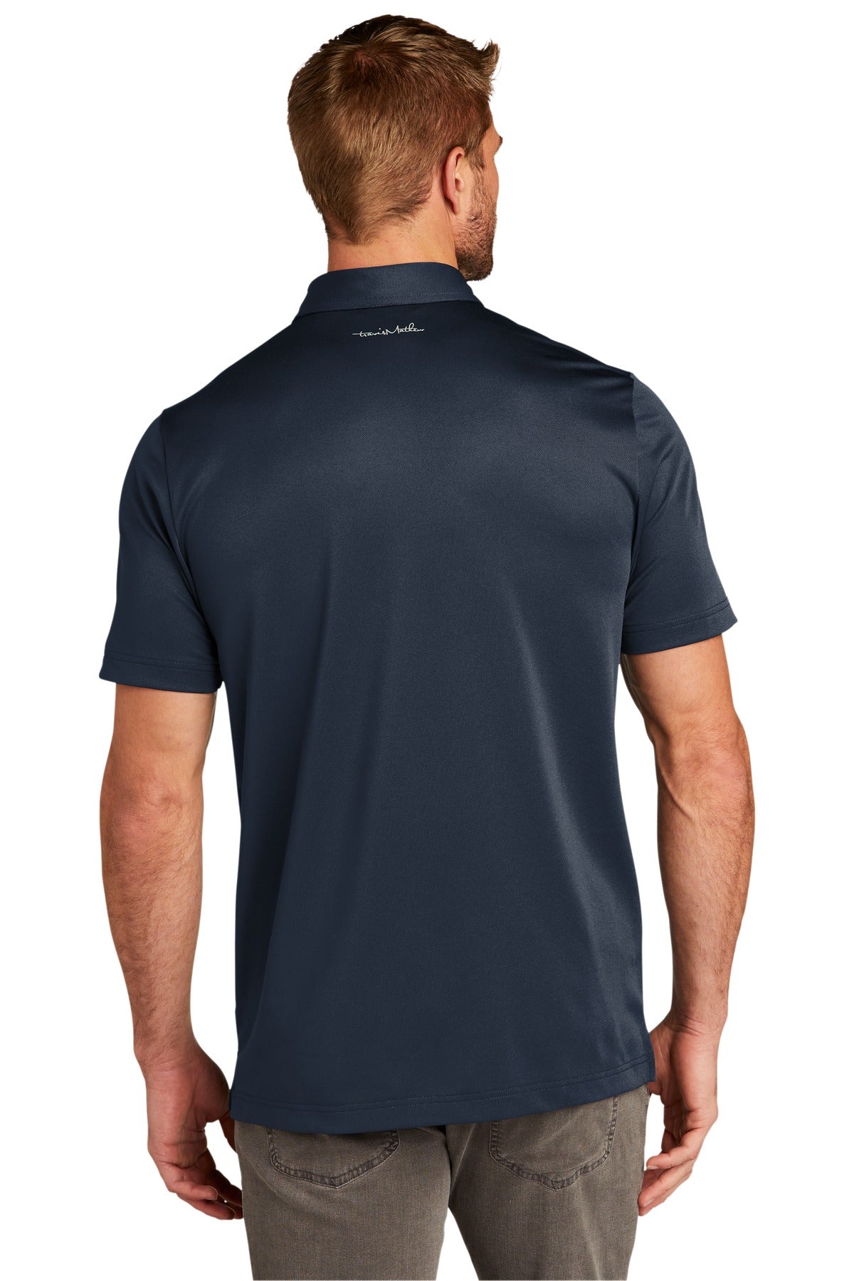 Custom Embroidered TravisMathew Cabana Chest Stripe Polo. TM1MU416,Blue Nights