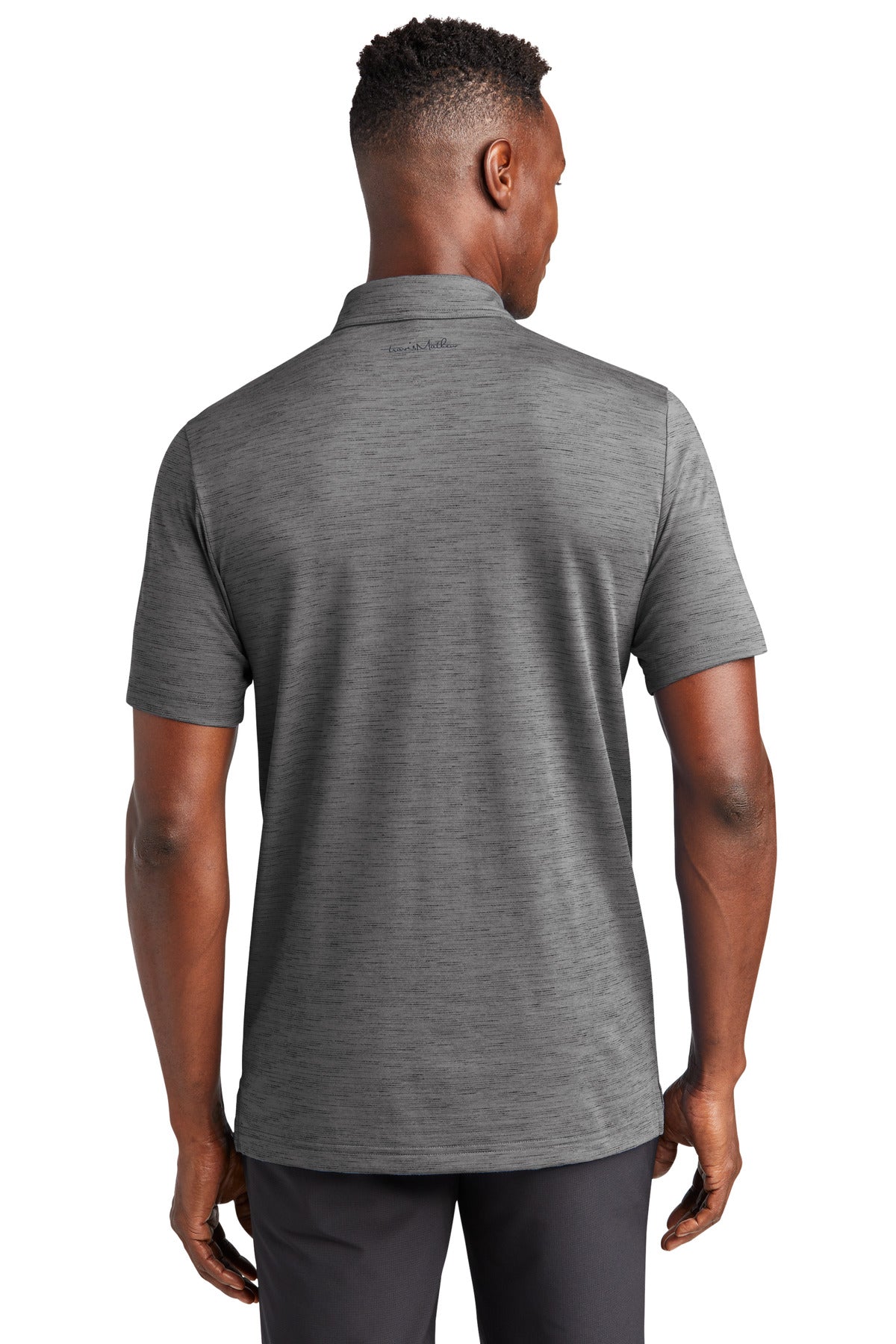 Custom Embroidered TravisMathew Auckland Slub Polo TM1MW451,Dark Grey