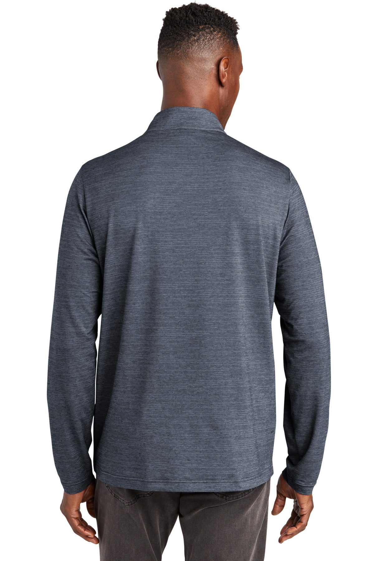 Custom Embroidered TravisMathew Crestview 1/4-Zip TM1MW452,Vintage Indigo Heather